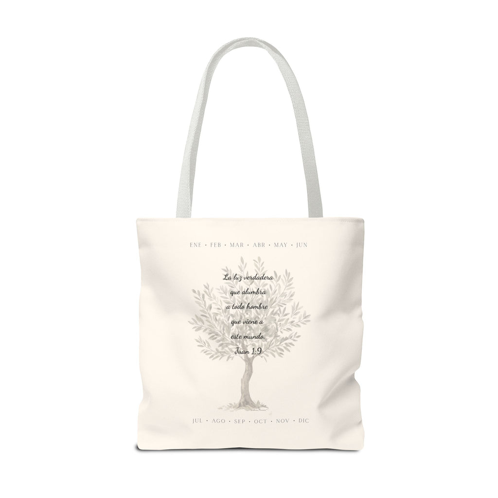 Nativity Tote Bag Year Round (Cream Color)  — "Las Buenas Noticias" Spanish Nativity Tote