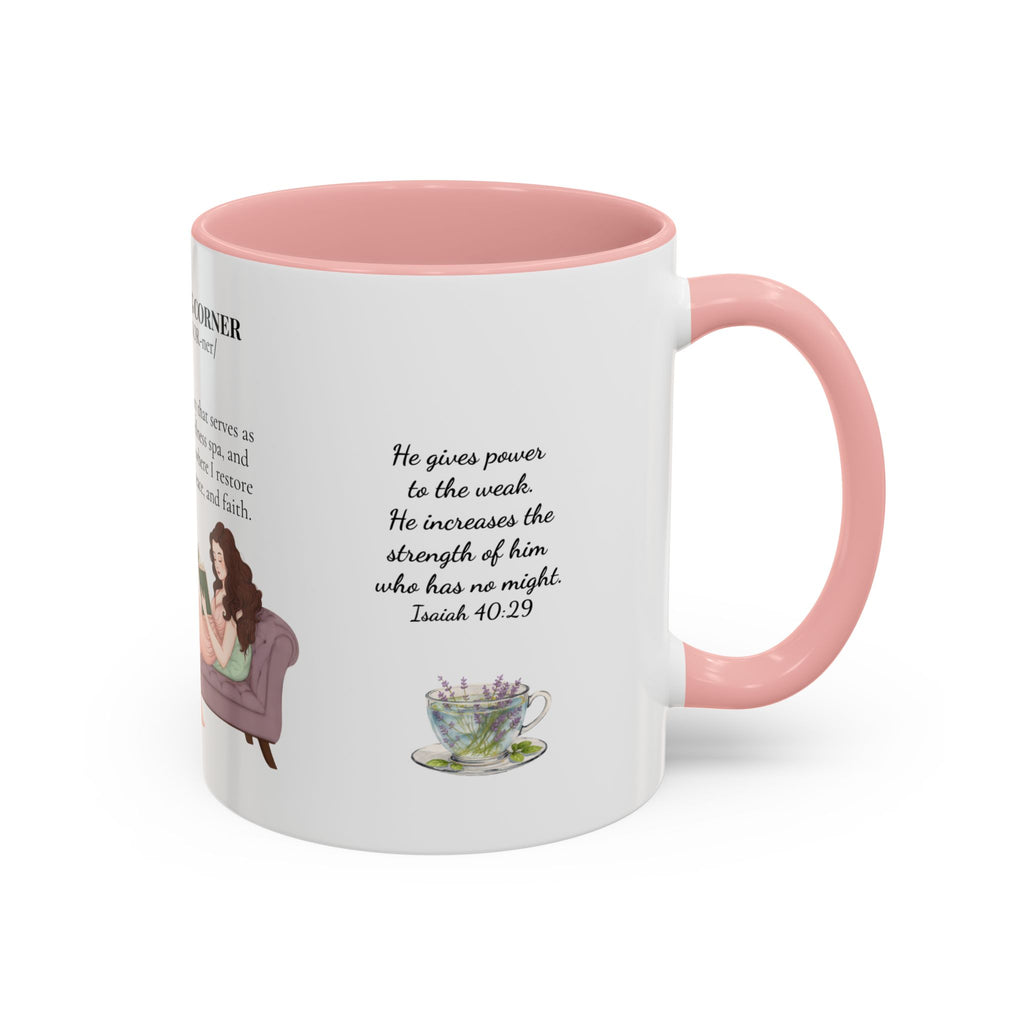 Slow-Living Corner Accent Coffee/Tea Mug — Inspirational Christian Relaxation Herbal (11/15oz)