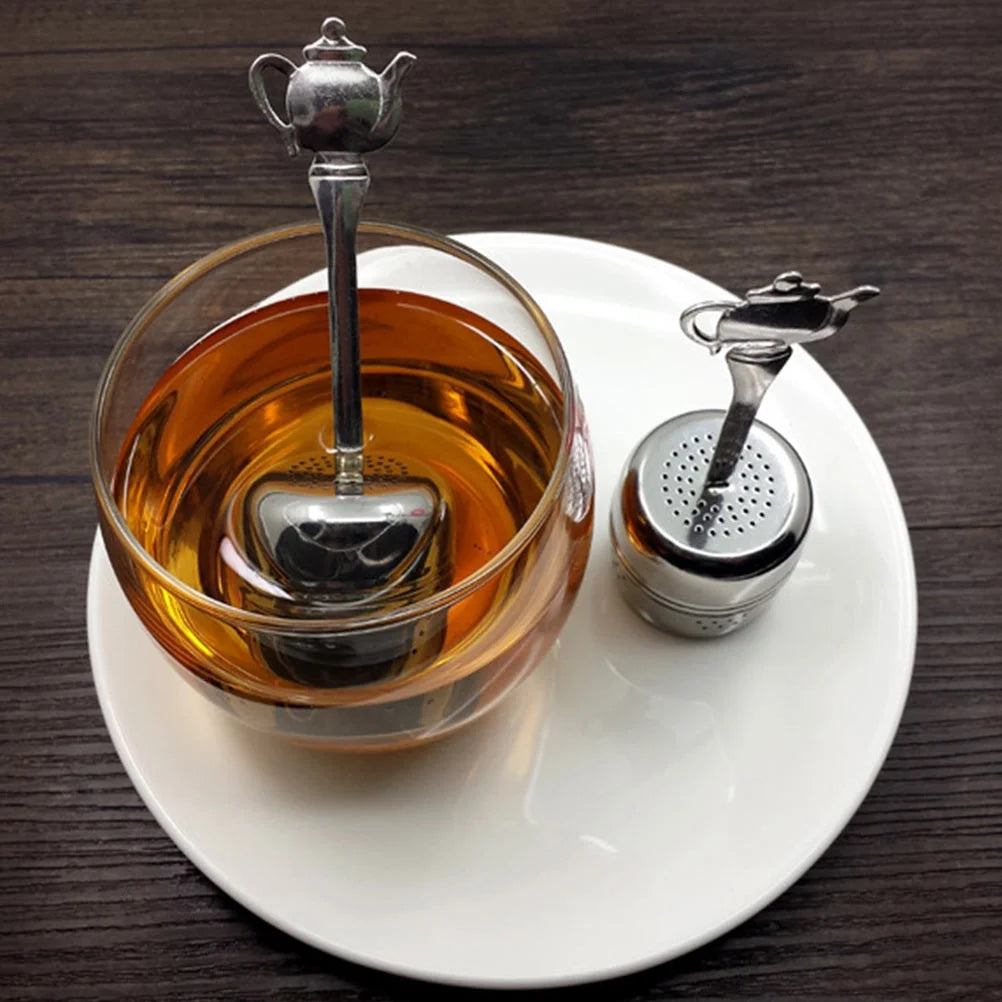 2Pcs Stainless Steel Tea Balls Mesh Tea Filter Loose Leaf Tea Infuser Strainers Tea Interval Diffuser with Handle for Loose Tea
