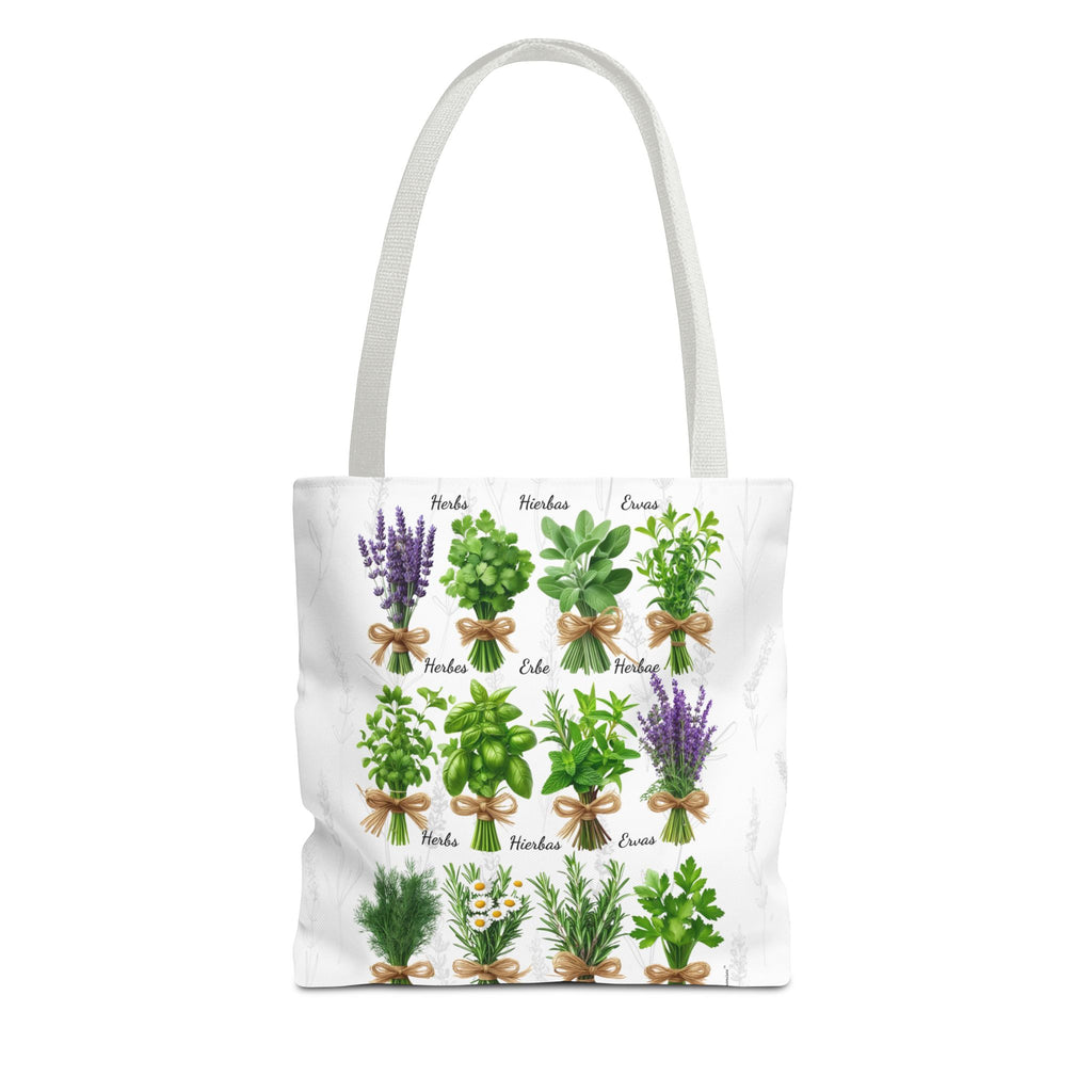 6 Language Herbal Garden Tote Bag | Botanical Shopping Tote | Eco-Friendly Grocery Bag, Plant Lover Gift, Garden Decor, Mothers Day