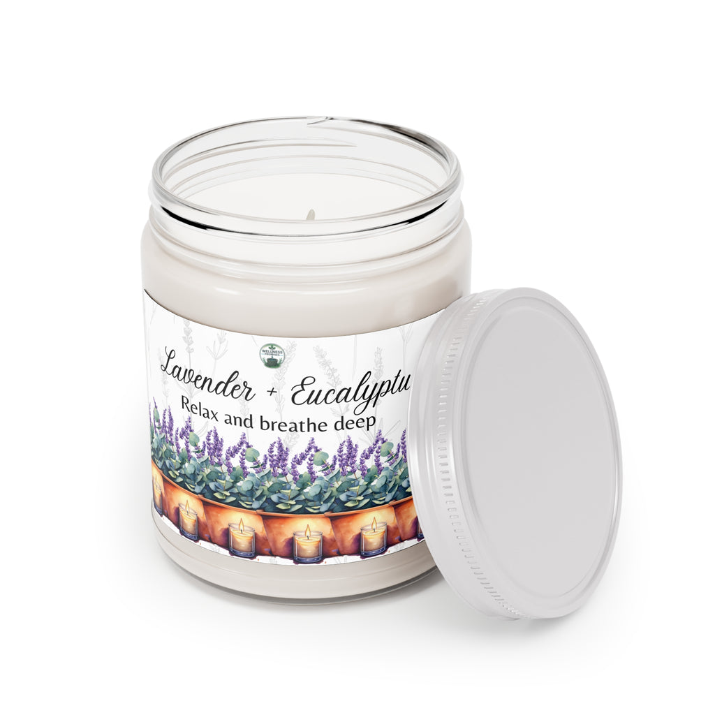 Relaxing Lavender Eucalyptus Candle, Aromatherapy Gift, Eco-Friendly Soy Candle, Home Fragrance, Spa Setting, Self-Care Essential