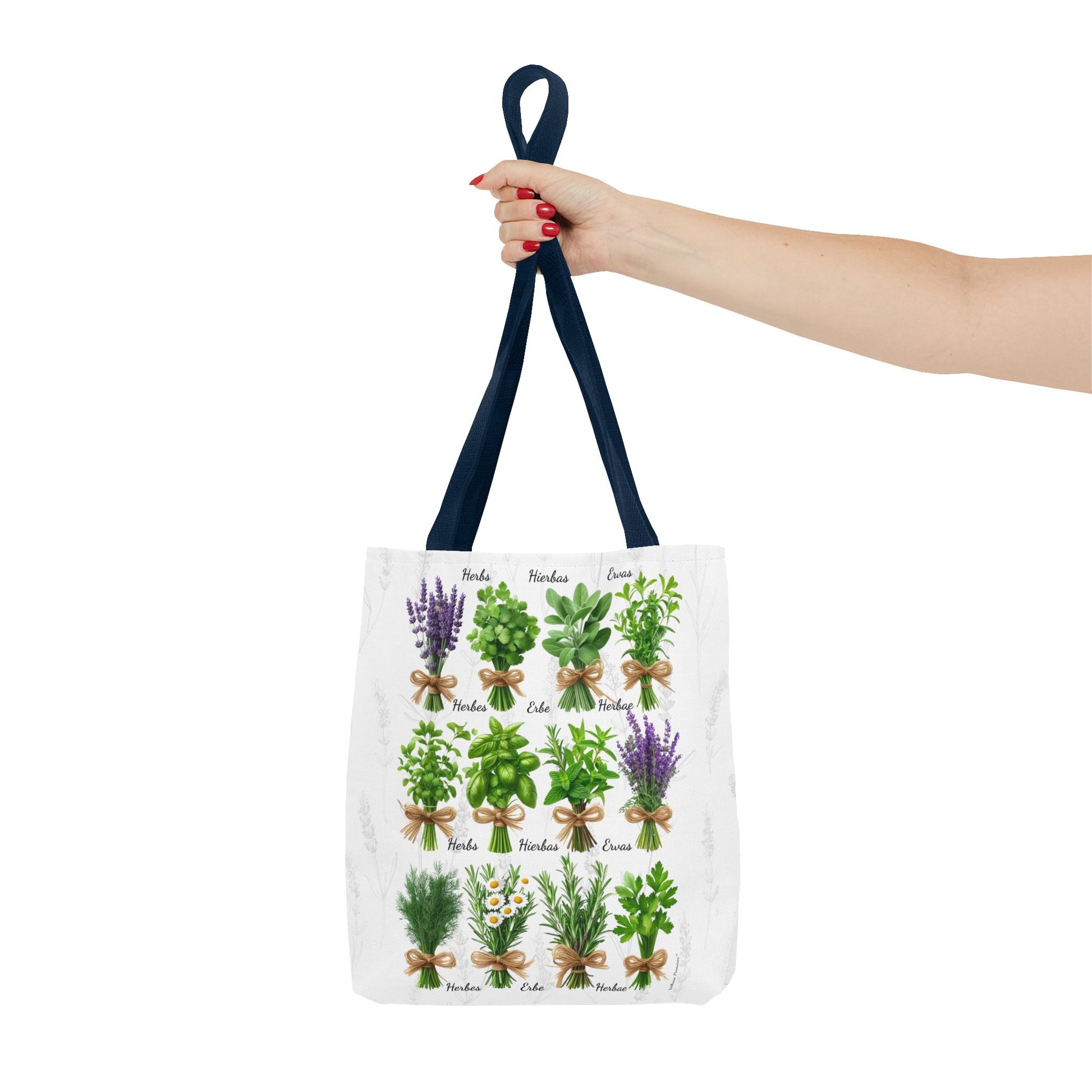 6 Language Herbal Garden Tote Bag | Botanical Shopping Tote | Eco-Friendly Grocery Bag, Plant Lover Gift, Garden Decor, Mothers Day