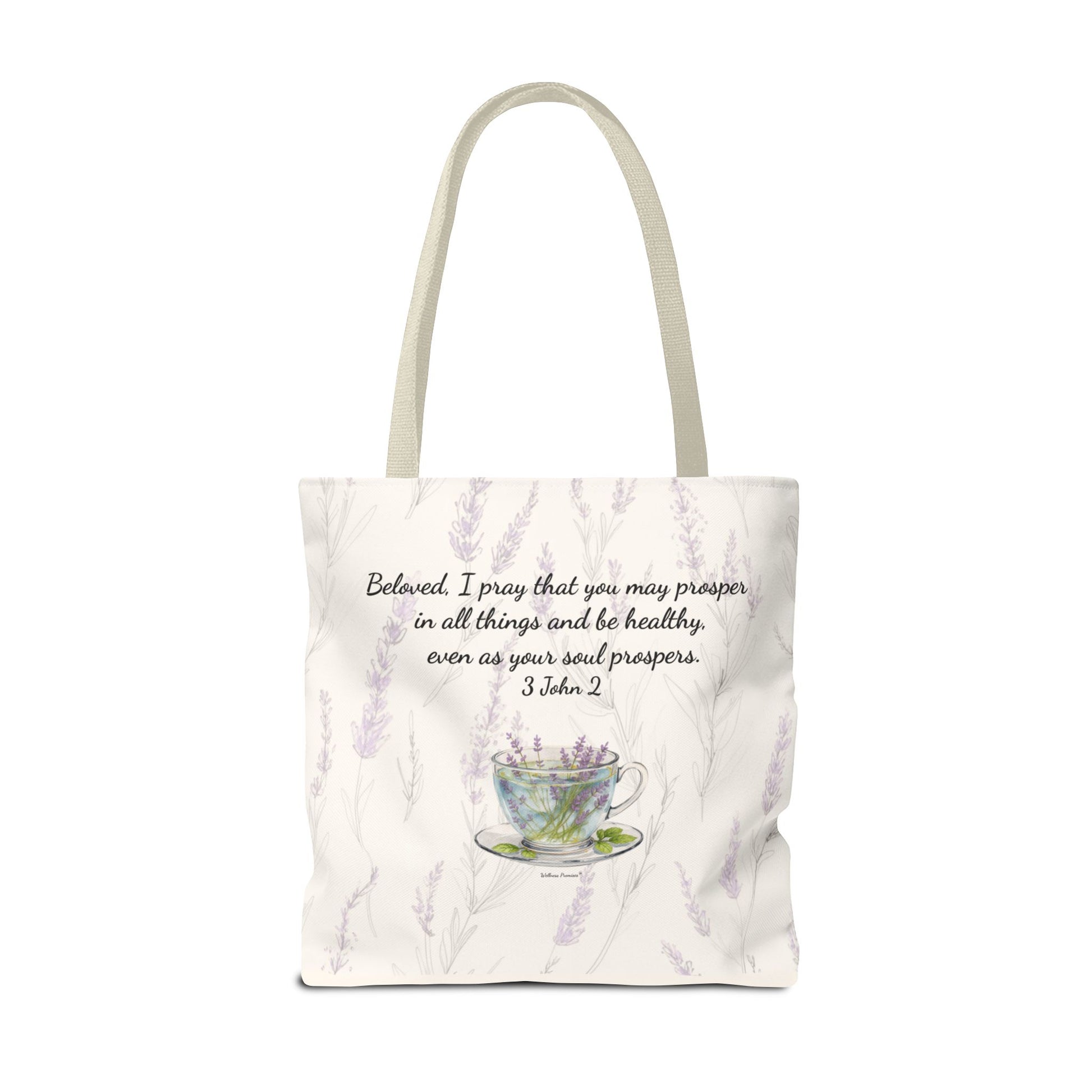 Slow-Living Corner Tote Bag — Cozy Self-Care AOP Canvas Tote with Faith Quotes