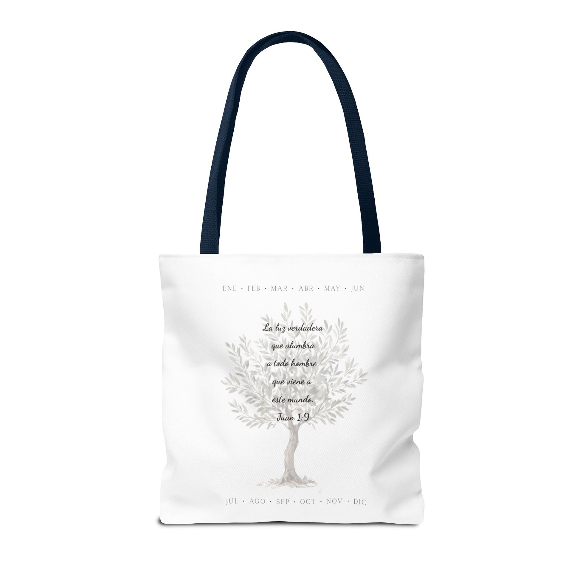 Nativity Tote Bag Year Round — (White Color) "Las Buenas Noticias" Spanish Nativity Tote
