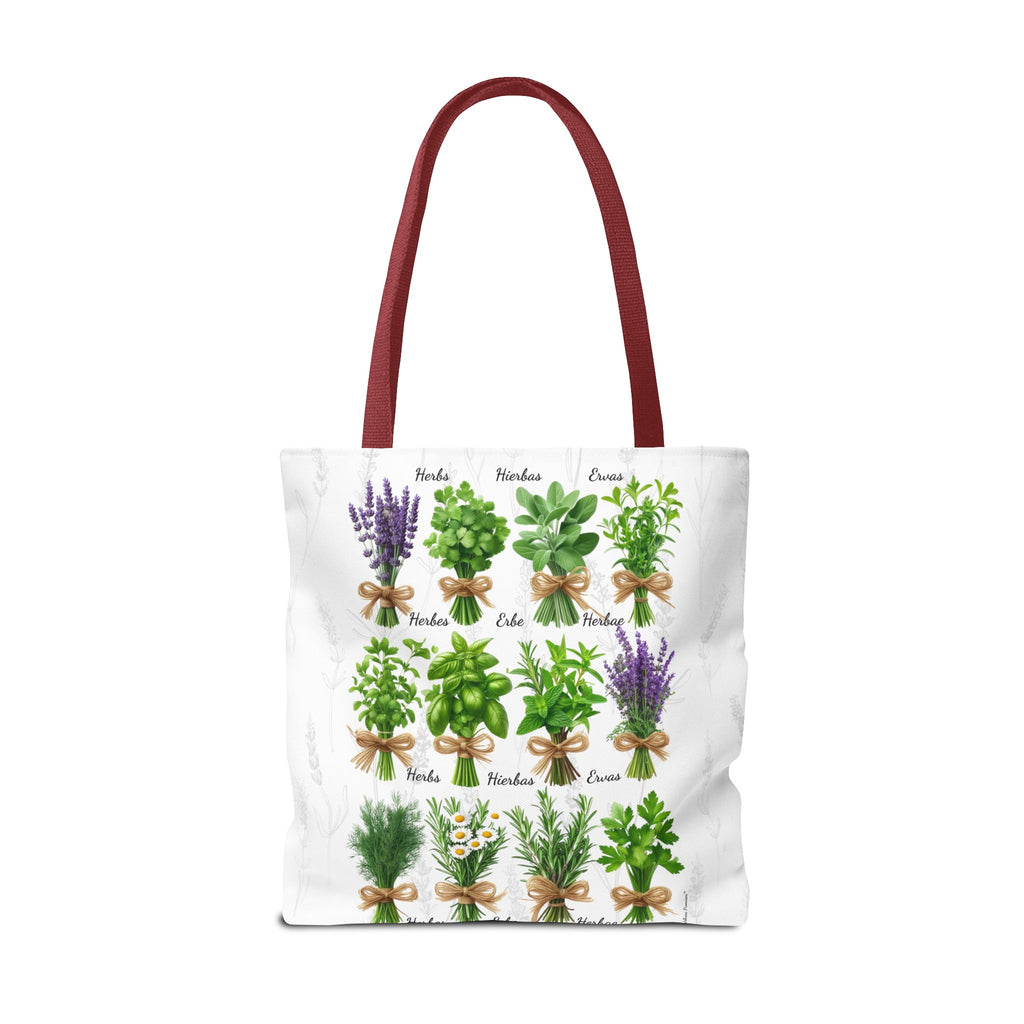 6 Language Herbal Garden Tote Bag | Botanical Shopping Tote | Eco-Friendly Grocery Bag, Plant Lover Gift, Garden Decor, Mothers Day