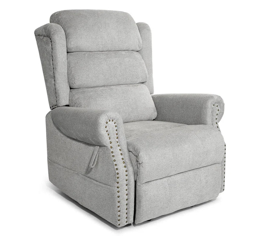 28" Width Seat Rivet Electric Power Lift Massage Recliner Chair Sofa with Lumbar Heated, 8 Point Massage Lift Reclining Chair for Elderly