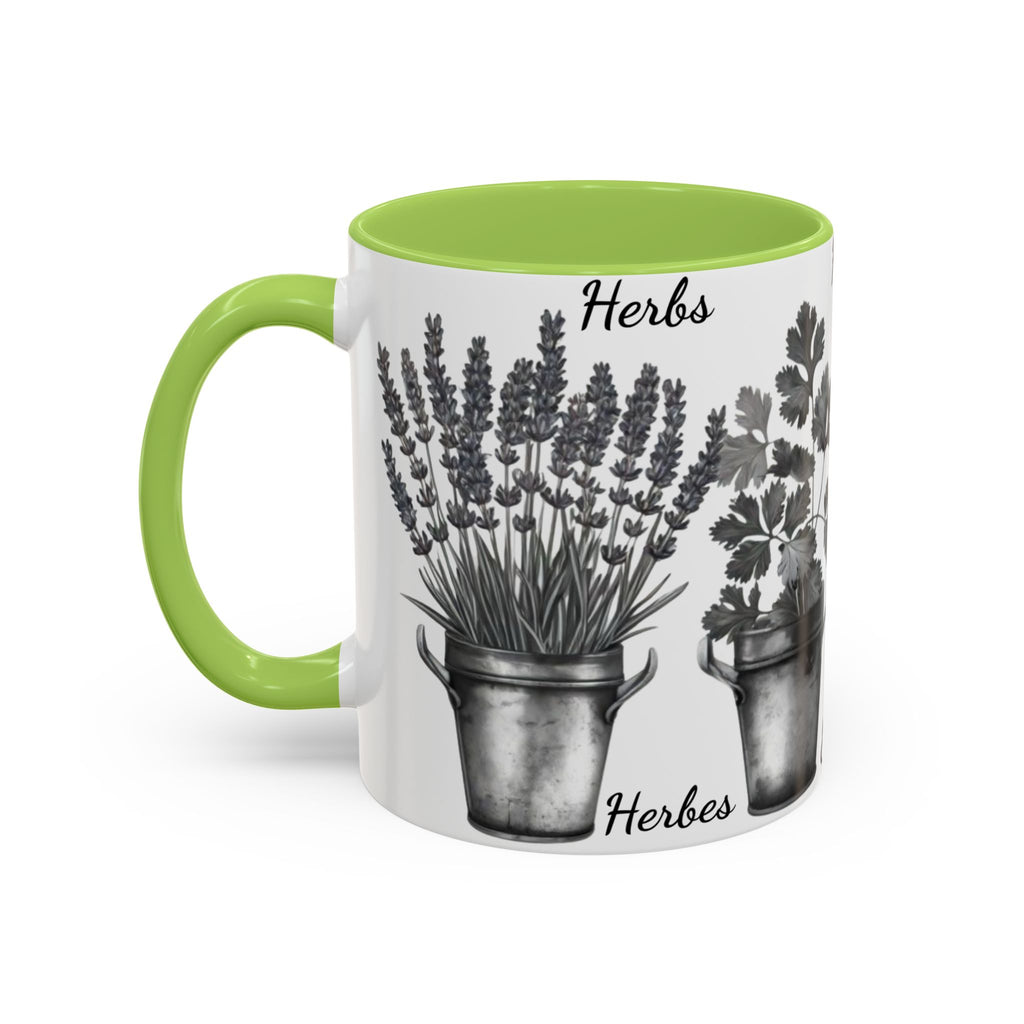 Herb Garden Accent Coffee Mug (Black & White Design) - Green Handle, Botanical Print, Perfect Gift for Plant Lovers, Housewarming, Kitchen Decor, Mother's [...]