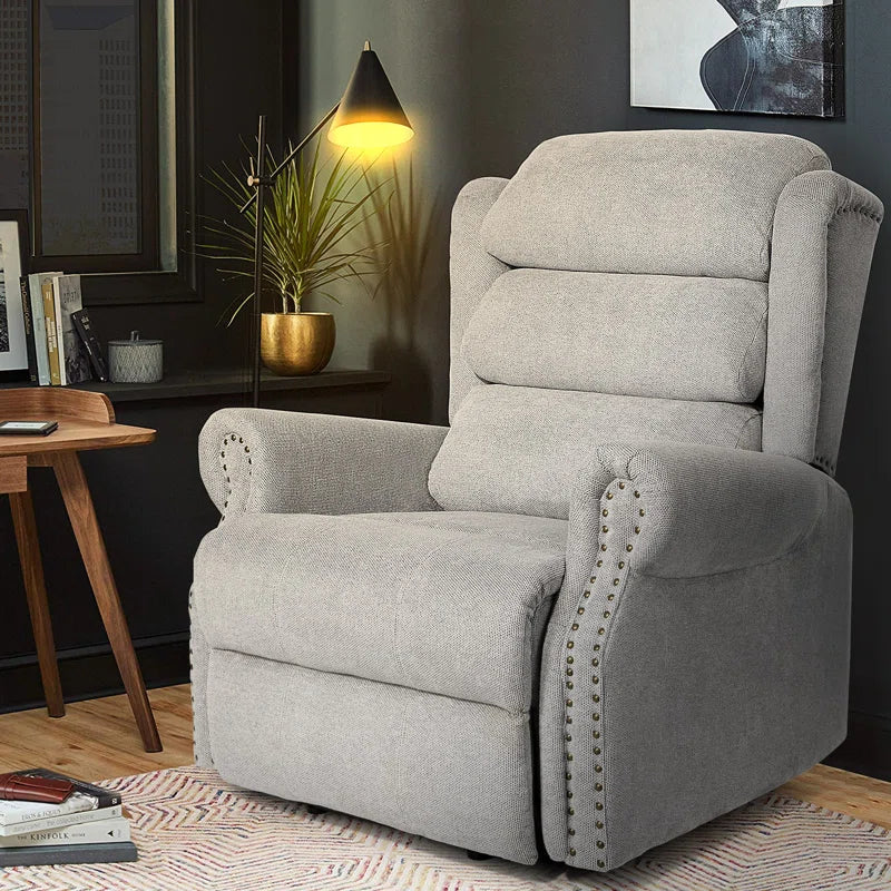 28" Width Seat Rivet Electric Power Lift Massage Recliner Chair Sofa with Lumbar Heated, 8 Point Massage Lift Reclining Chair for Elderly