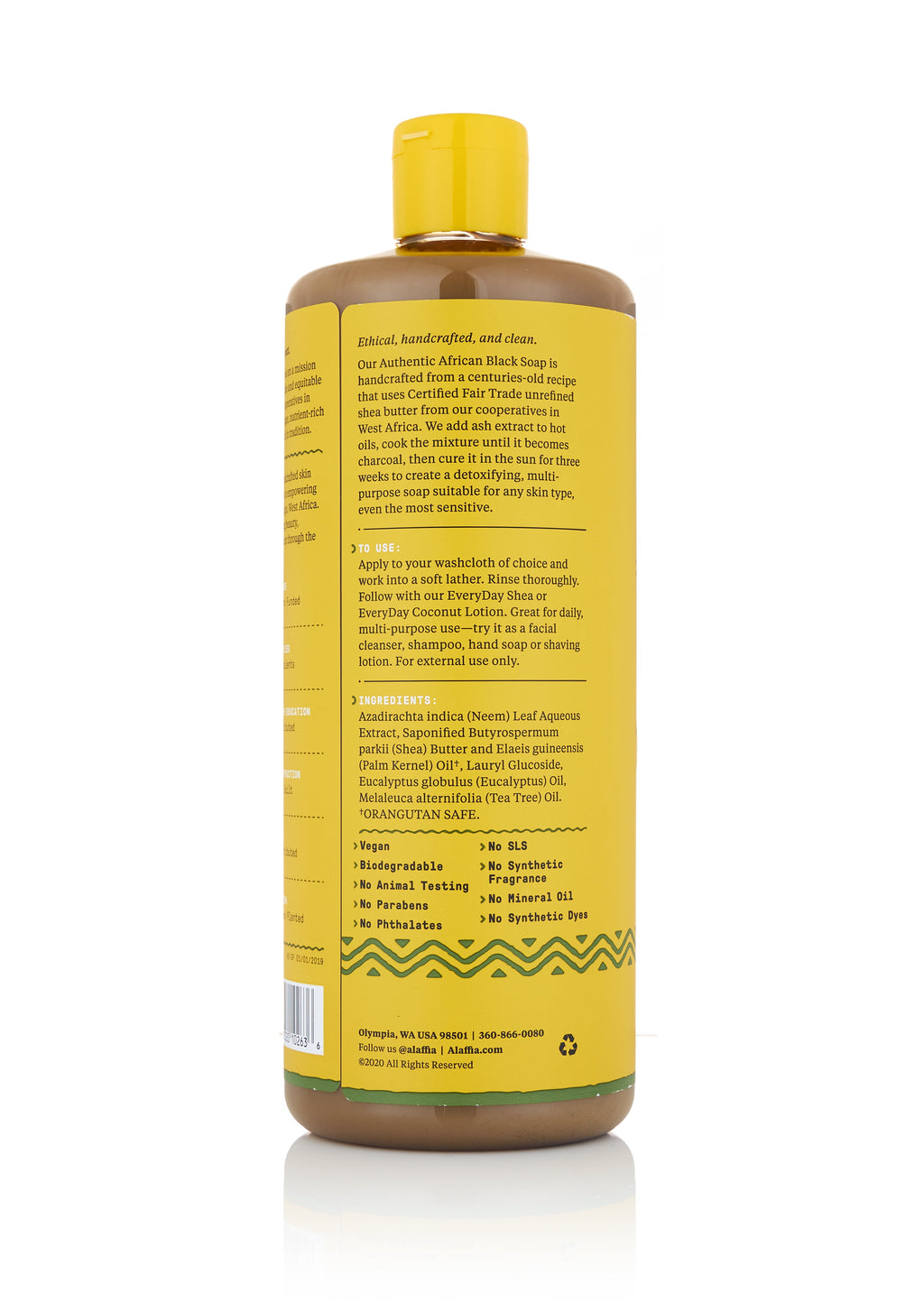 Authentic African Black Soap, All-In-One Soap, Eucalyptus Tea Tree, 32 Fl Oz