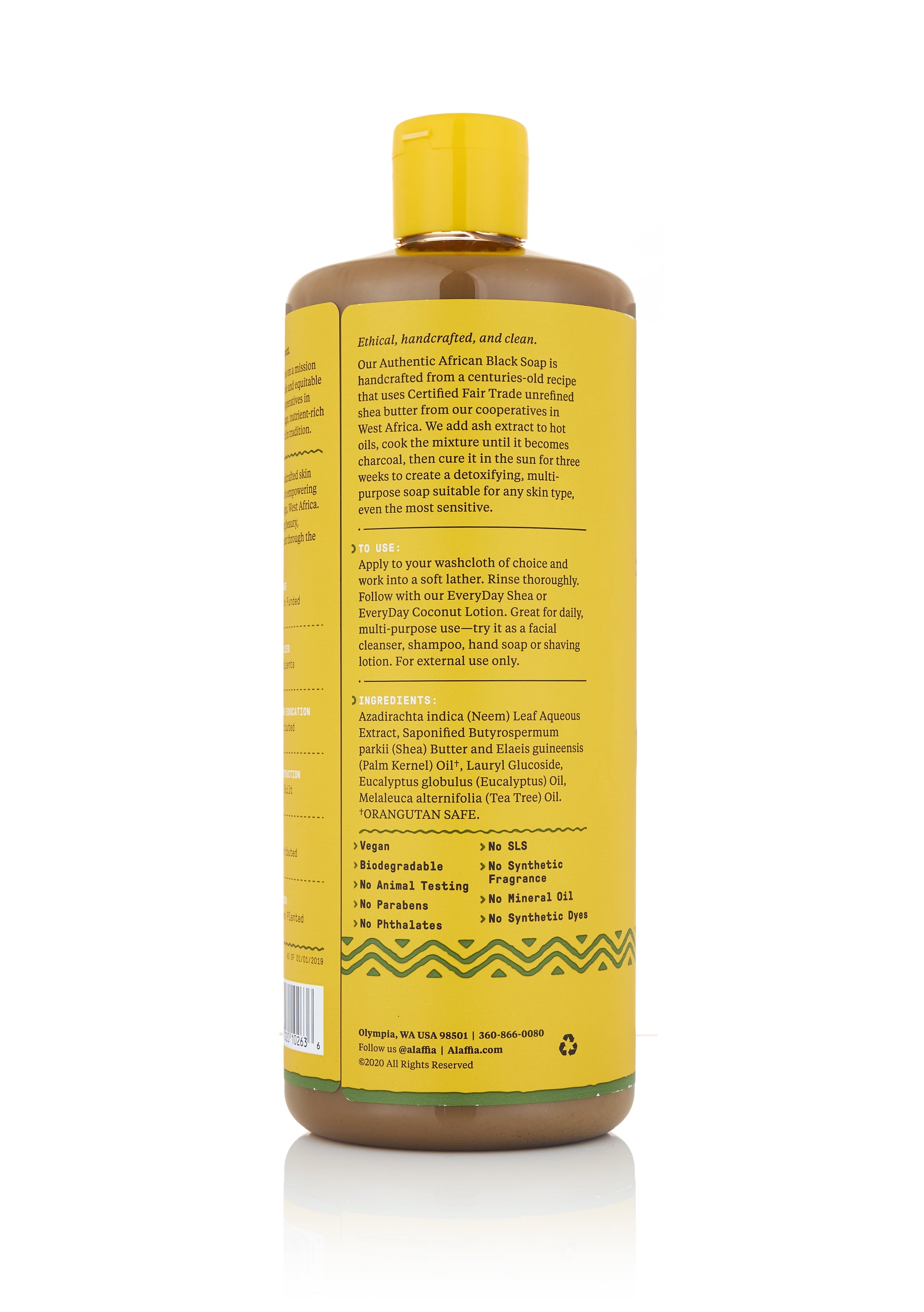 Authentic African Black Soap, All-In-One Soap, Eucalyptus Tea Tree, 32 Fl Oz