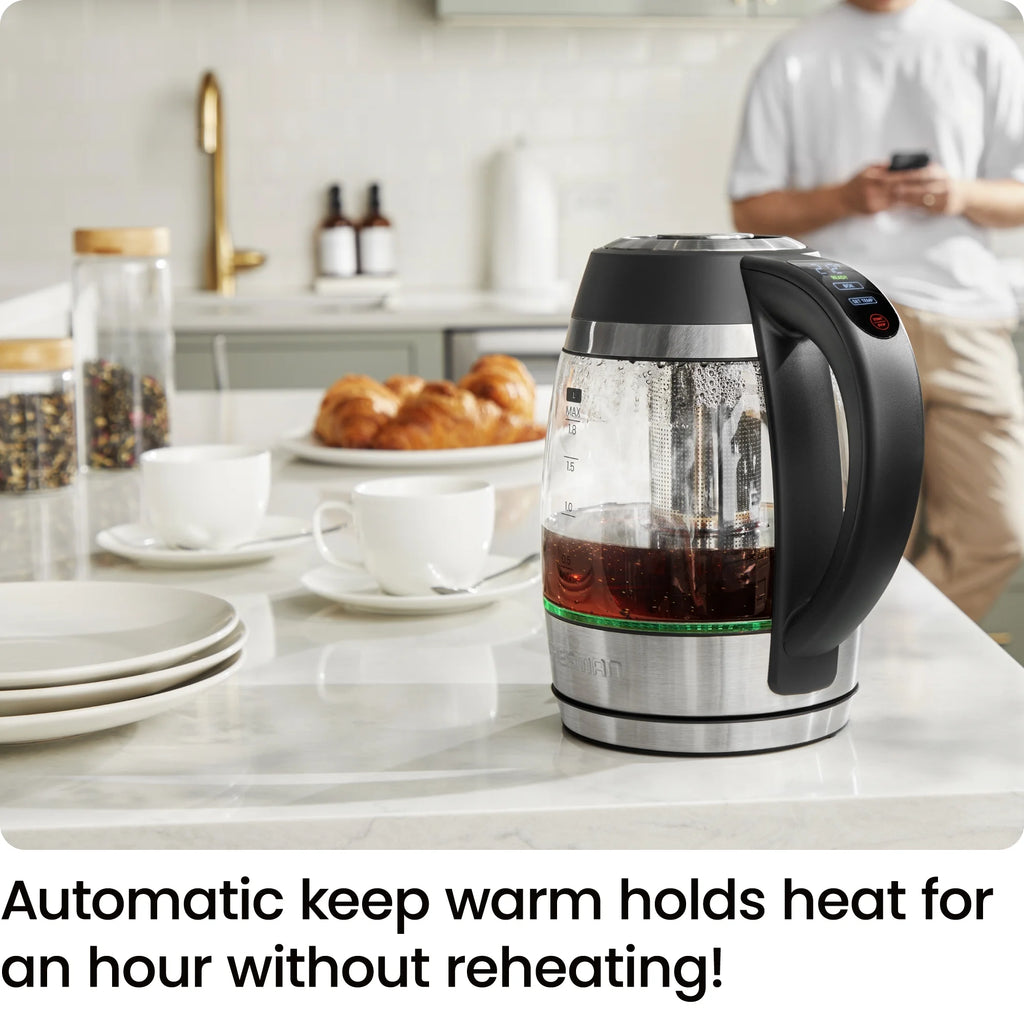 Lightning 1.8L Custom-Temp Electric Kettle, 1750W with Tea Infuser - Stainless Steel