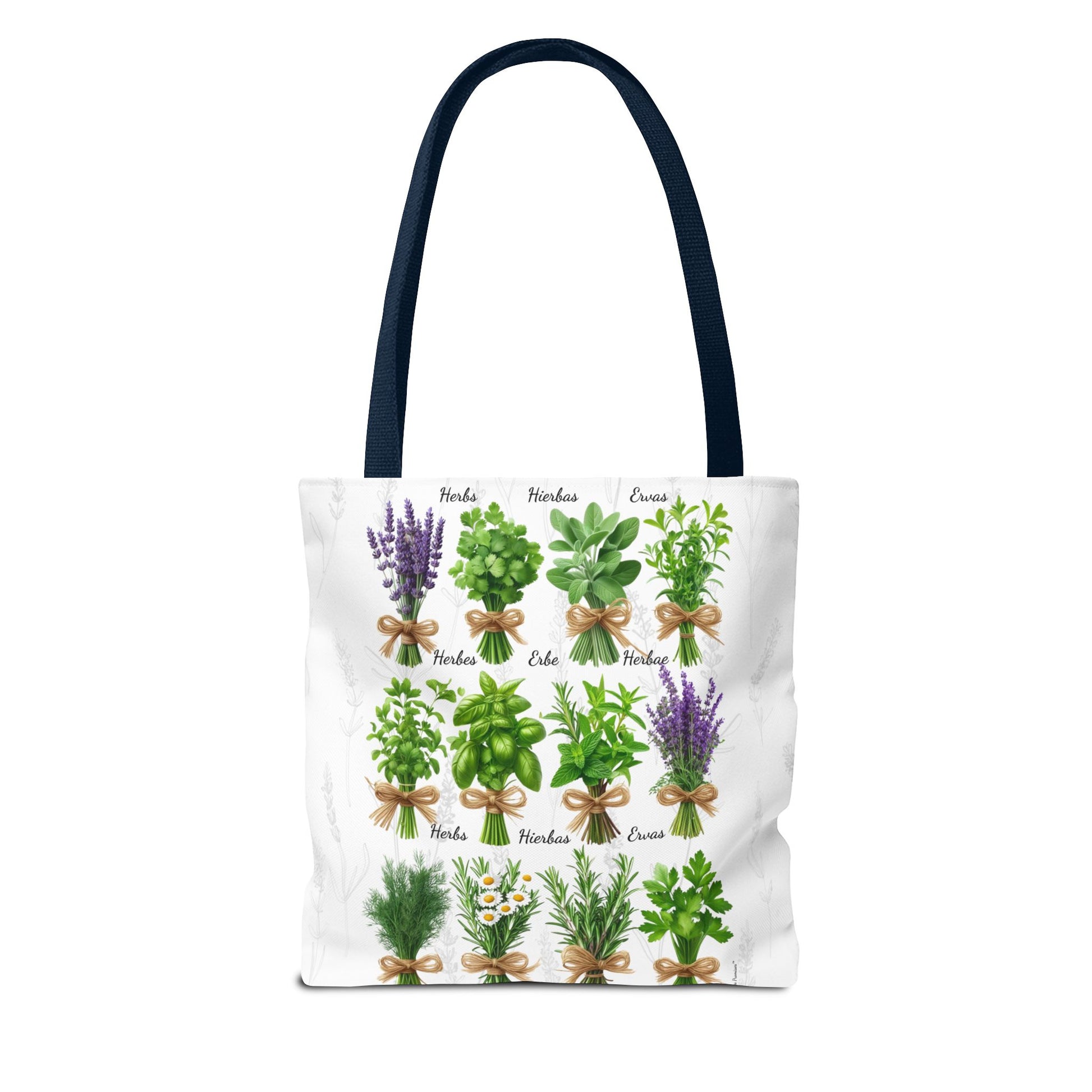 6 Language Herbal Garden Tote Bag | Botanical Shopping Tote | Eco-Friendly Grocery Bag, Plant Lover Gift, Garden Decor, Mothers Day