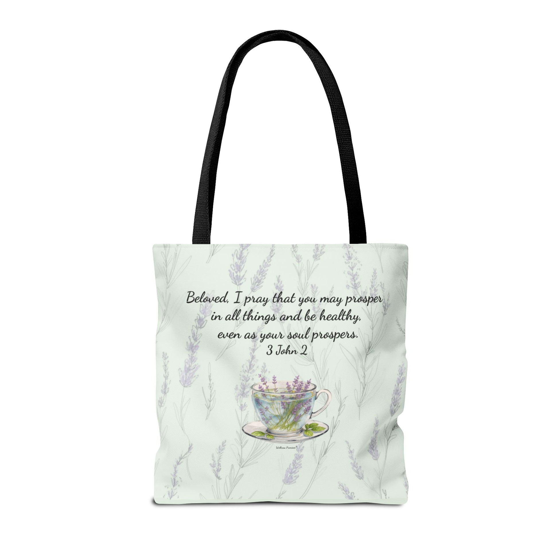 Slow-Living Corner Tote Bag — Cozy Self-Care AOP Canvas Tote with Faith Quotes (Mint Green)