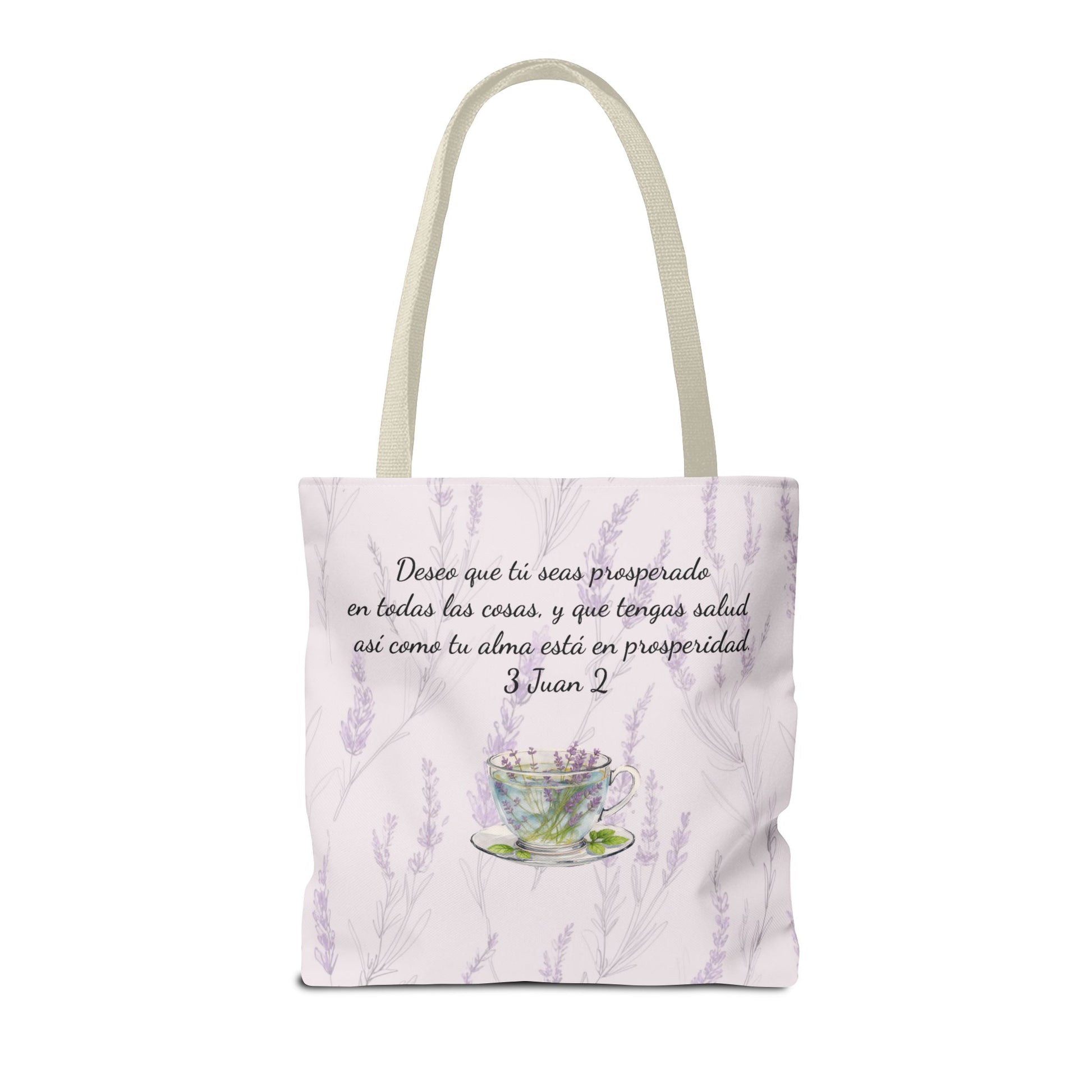 Slow-Living Corner Tote Bag — "Rinconcito Calma" Spanish Cozy Self-Care AOP Canvas Tote with Faith Quotes (Pink)