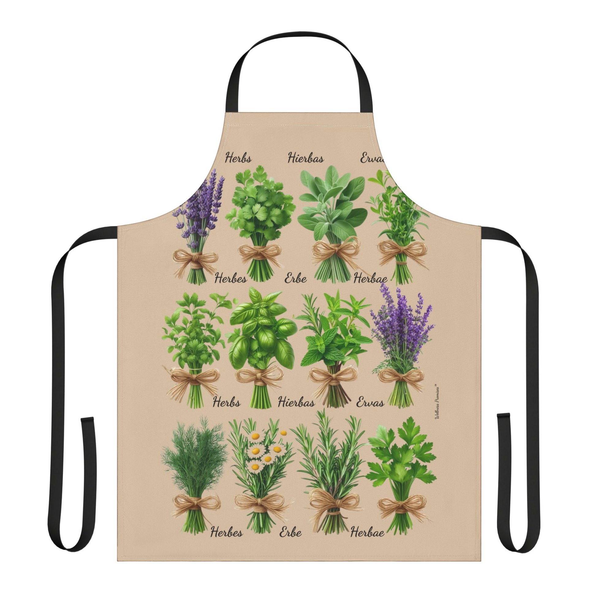 Herb Garden Apron (Cream Color) Cooking Apron, Garden Themed Apron, Gift for Chefs, Plant Lover Accessories, Herbalist Apron