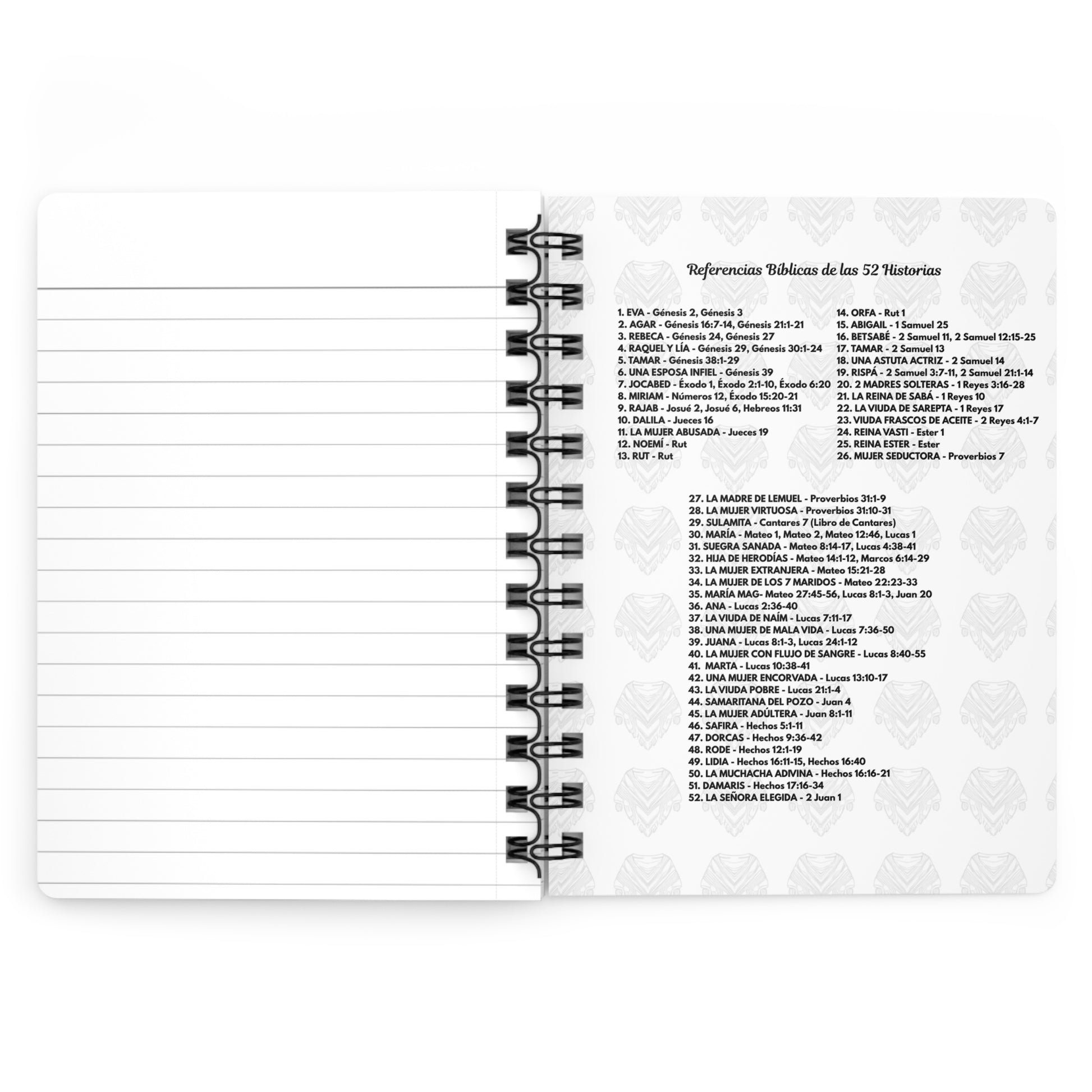 Spiral Journal Blank Lined Paper — 52 Historias para Inspirar Solteras Resilientes