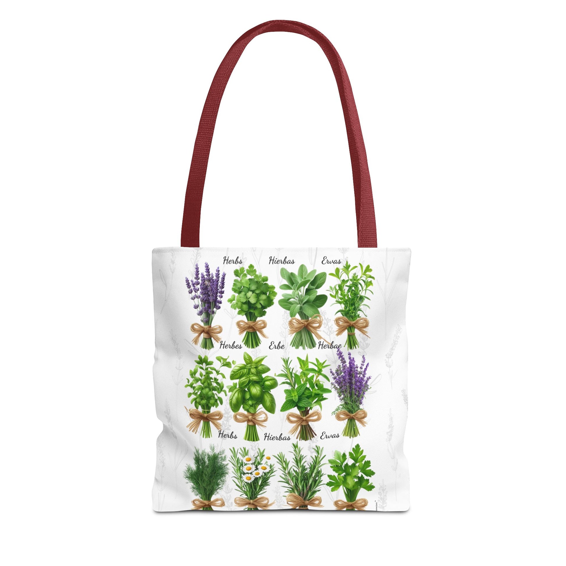 6 Language Herbal Garden Tote Bag | Botanical Shopping Tote | Eco-Friendly Grocery Bag, Plant Lover Gift, Garden Decor, Mothers Day