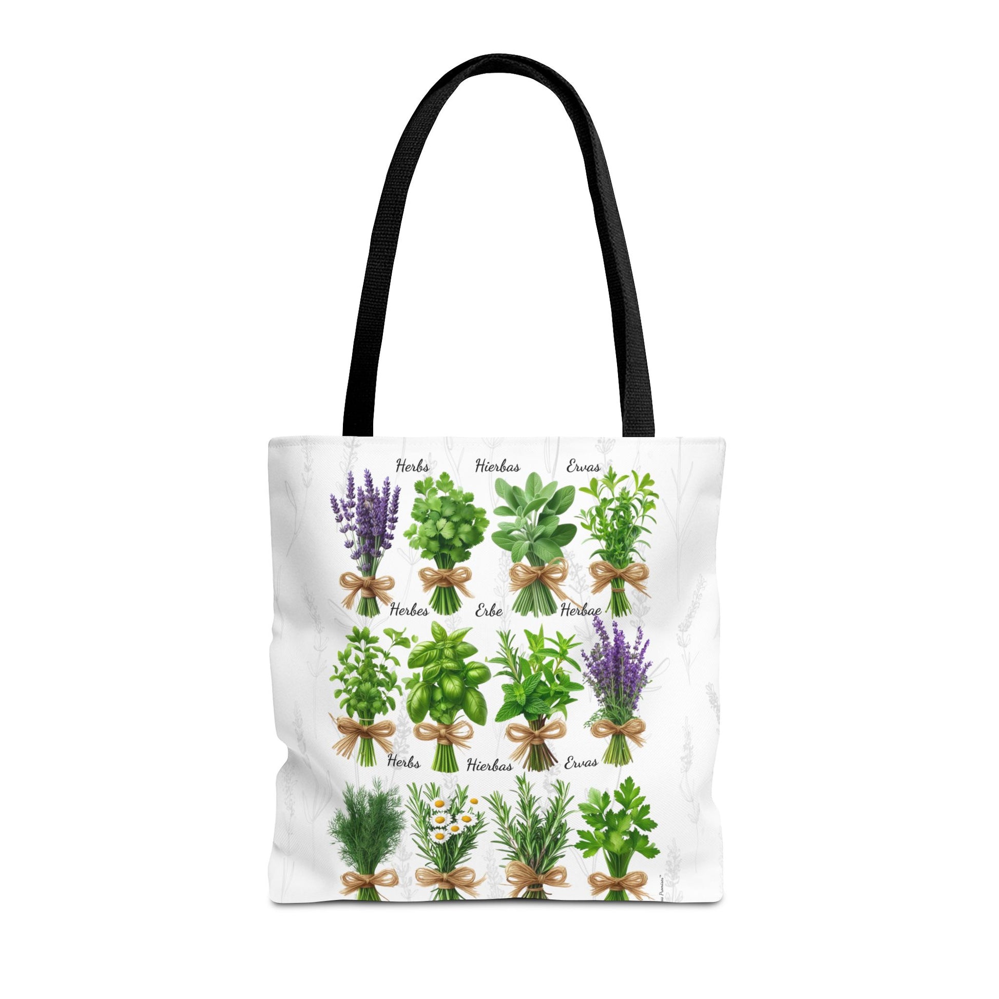 6 Language Herbal Garden Tote Bag | Botanical Shopping Tote | Eco-Friendly Grocery Bag, Plant Lover Gift, Garden Decor, Mothers Day