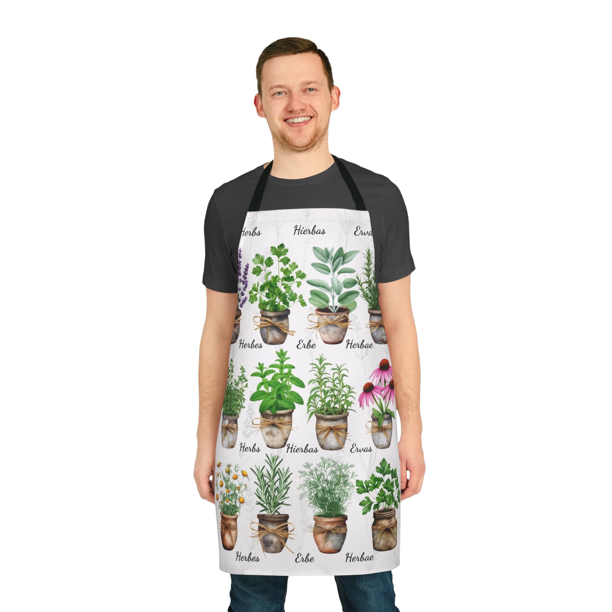 Herb Garden Apron, Cooking Apron, Garden Themed Apron, Gift for Chefs, Plant Lover Accessories, Herbalist Apron