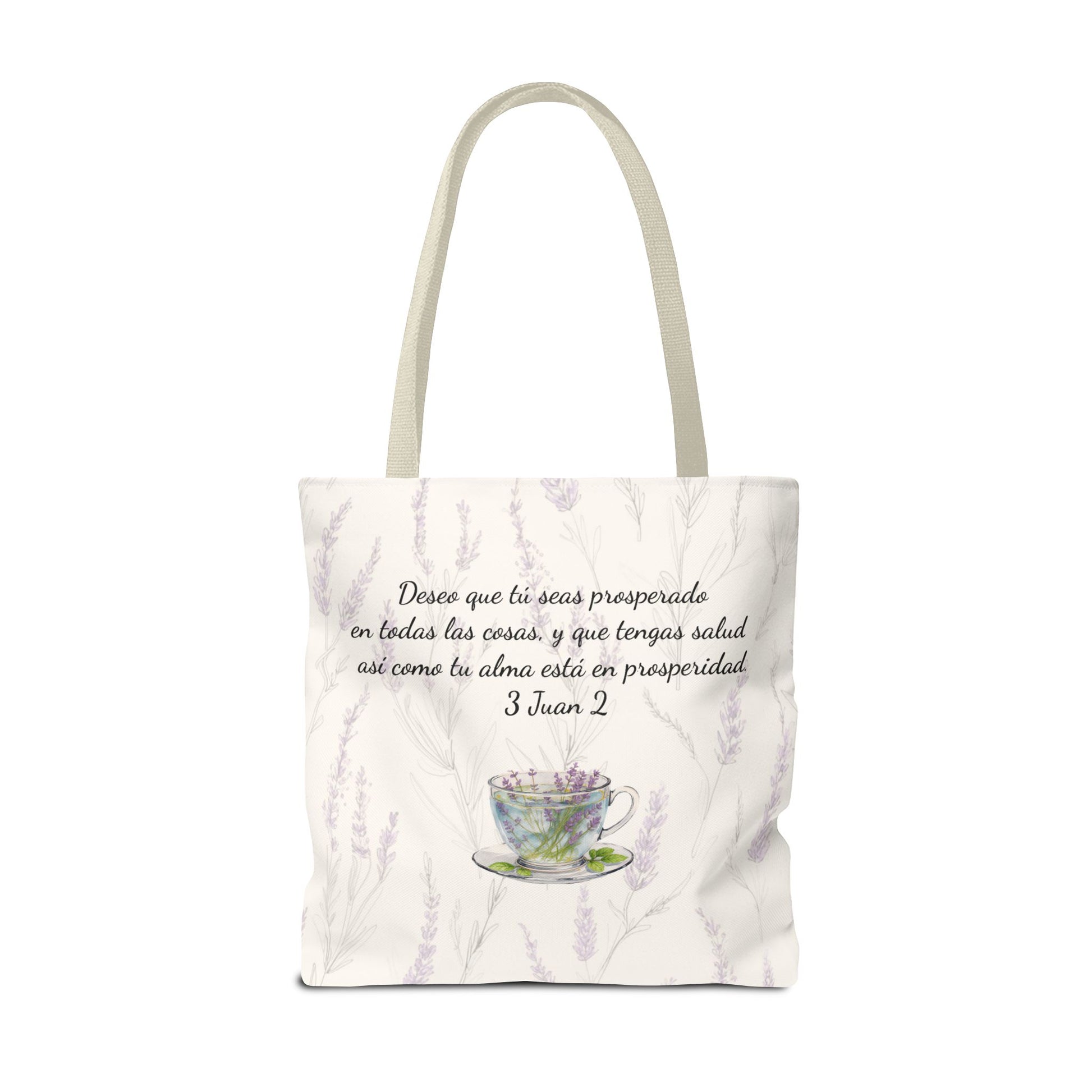Slow-Living Corner Tote Bag — "Rinconcito Calma" Spanish Cozy Self-Care AOP Canvas Tote with Faith Quotes