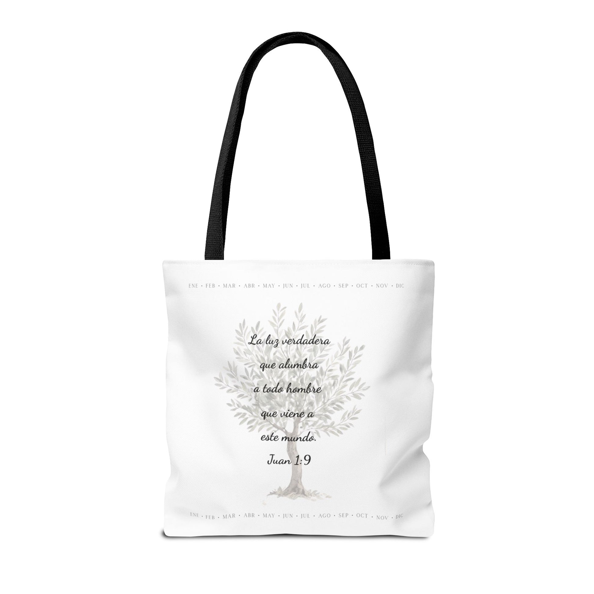 Nativity Tote Bag Year Round — (White Color) "Las Buenas Noticias" Spanish Nativity Tote
