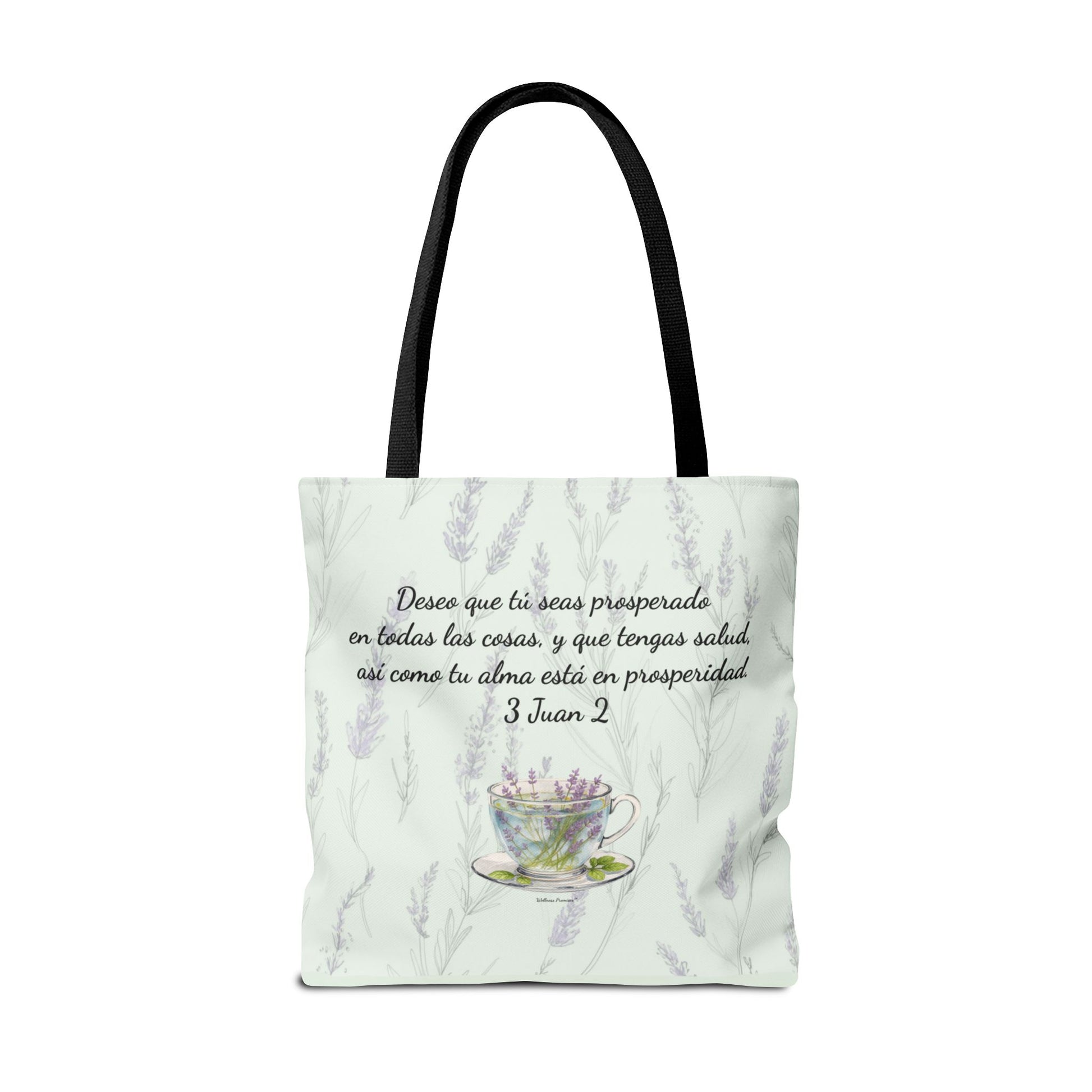 Slow-Living Corner Tote Bag — "Rinconcito Calma" Spanish Cozy Self-Care AOP Canvas Tote with Faith Quotes (Mint Green)