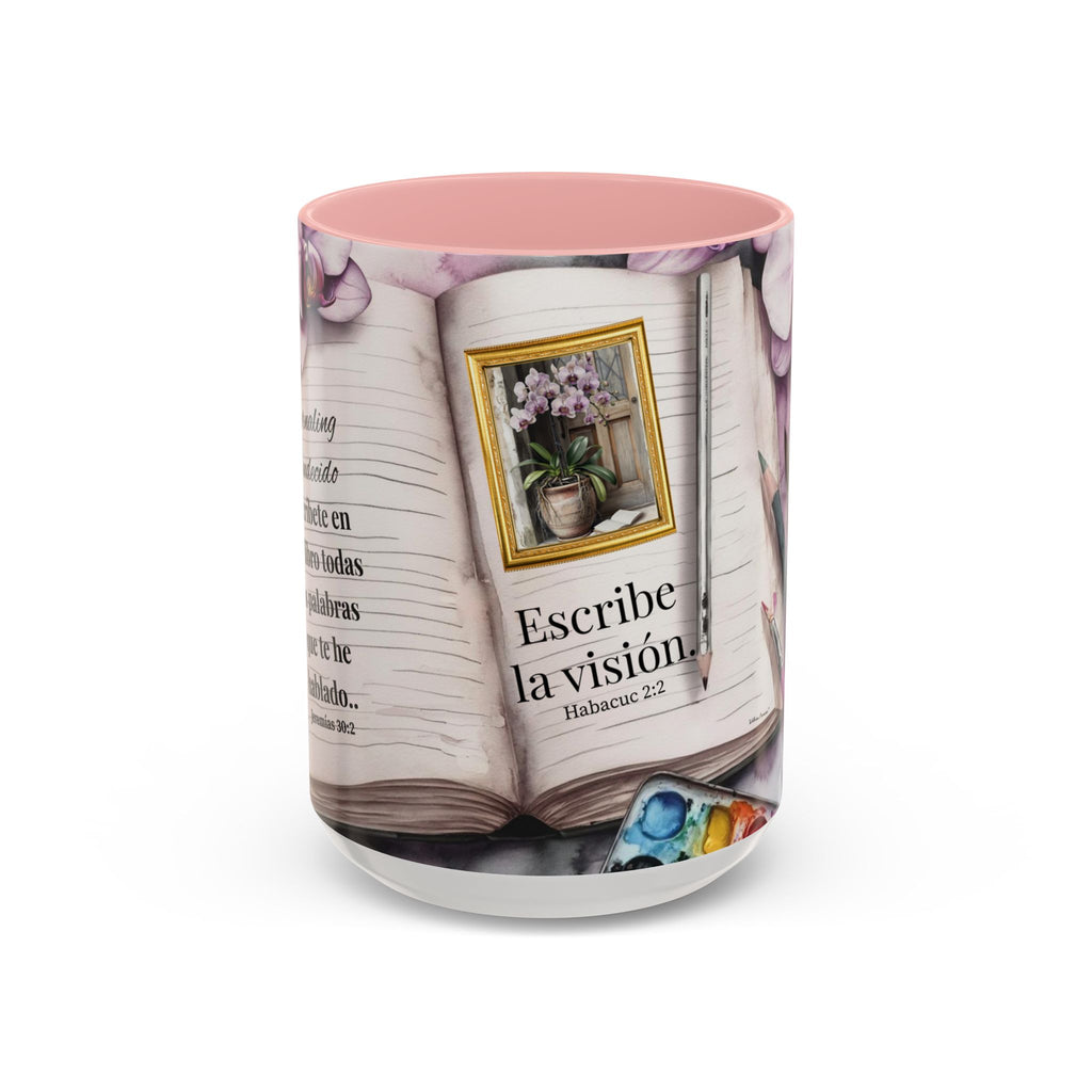 "Escribe la visión" Coffee Mug —Faith & Orchid Journaler Lovers Gift (11/15oz)