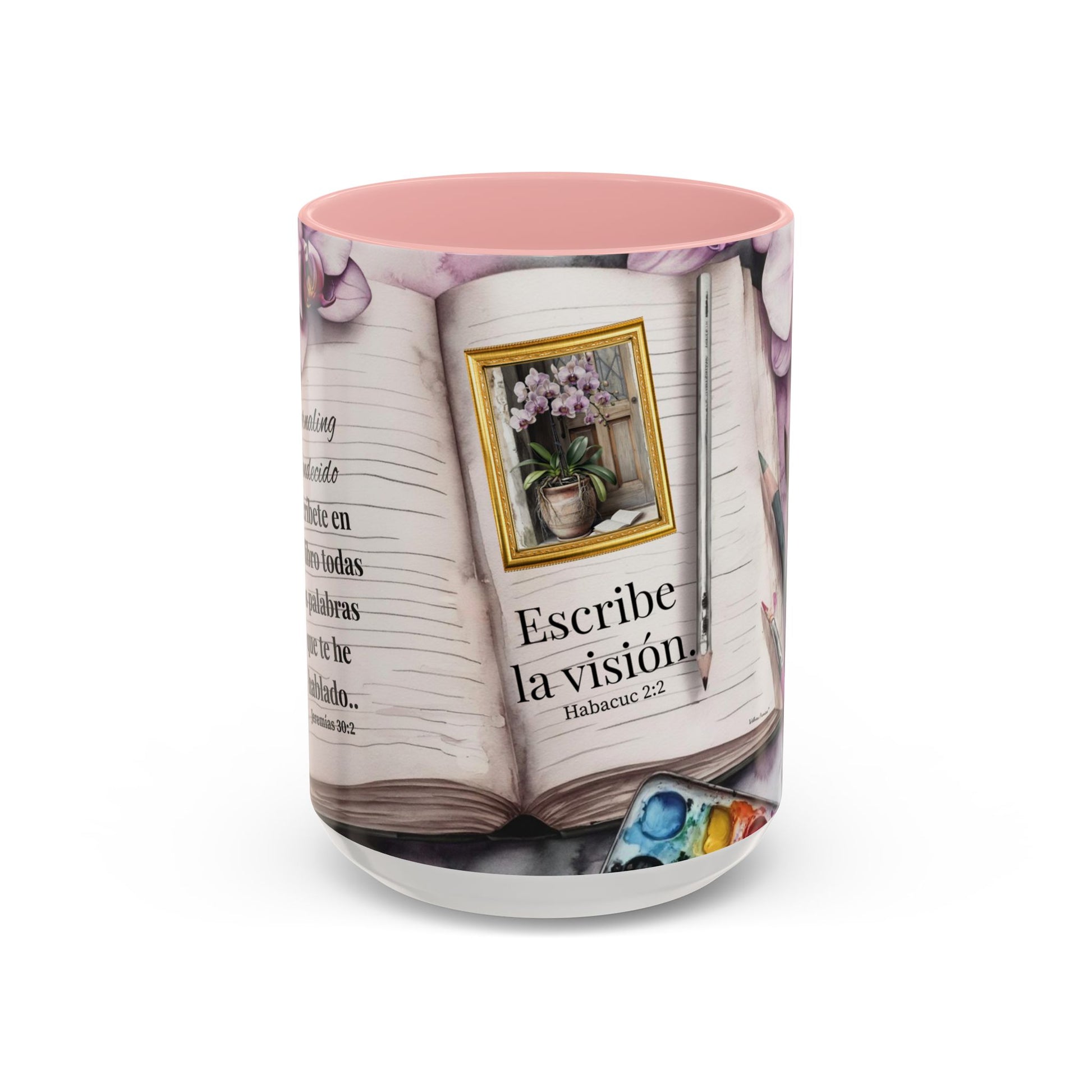 "Escribe la visión" Coffee Mug —Faith & Orchid Journaler Lovers Gift (11/15oz)
