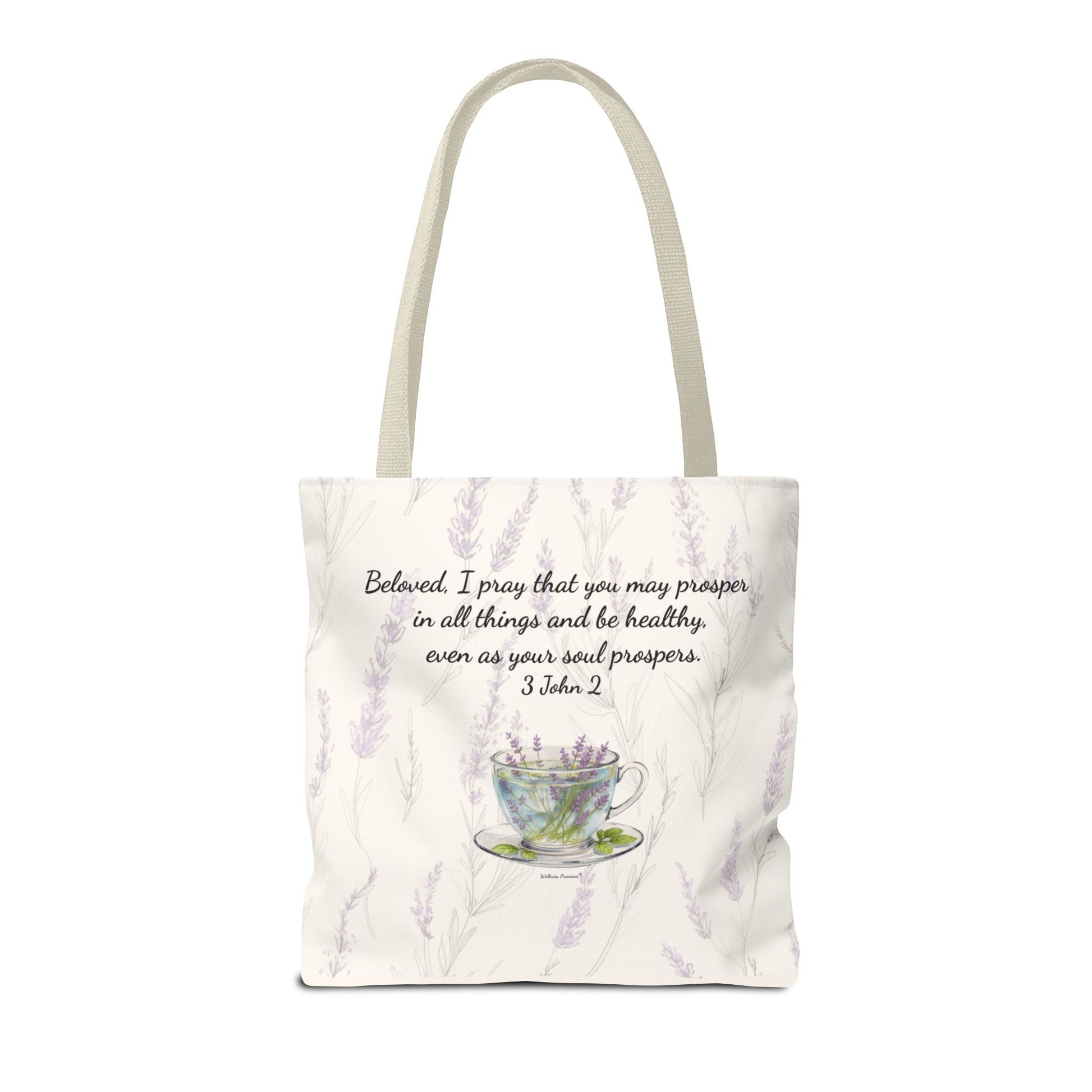 Slow-Living Corner Tote Bag — Cozy Self-Care AOP Canvas Tote with Faith Quotes