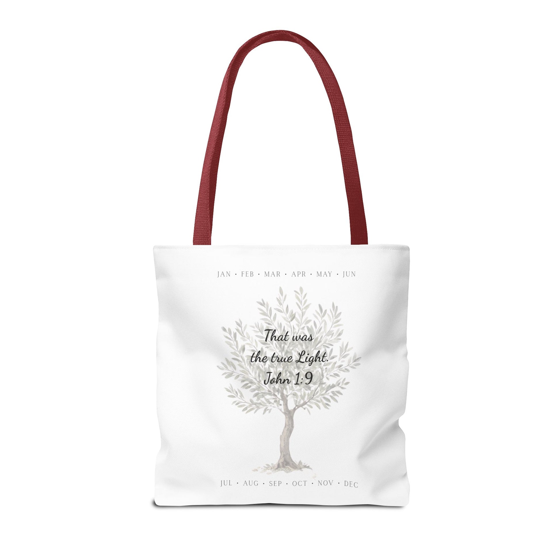 Nativity Tote Bag Year Round — (White Color) "Celebrate Good News All Year" Nativity Tote