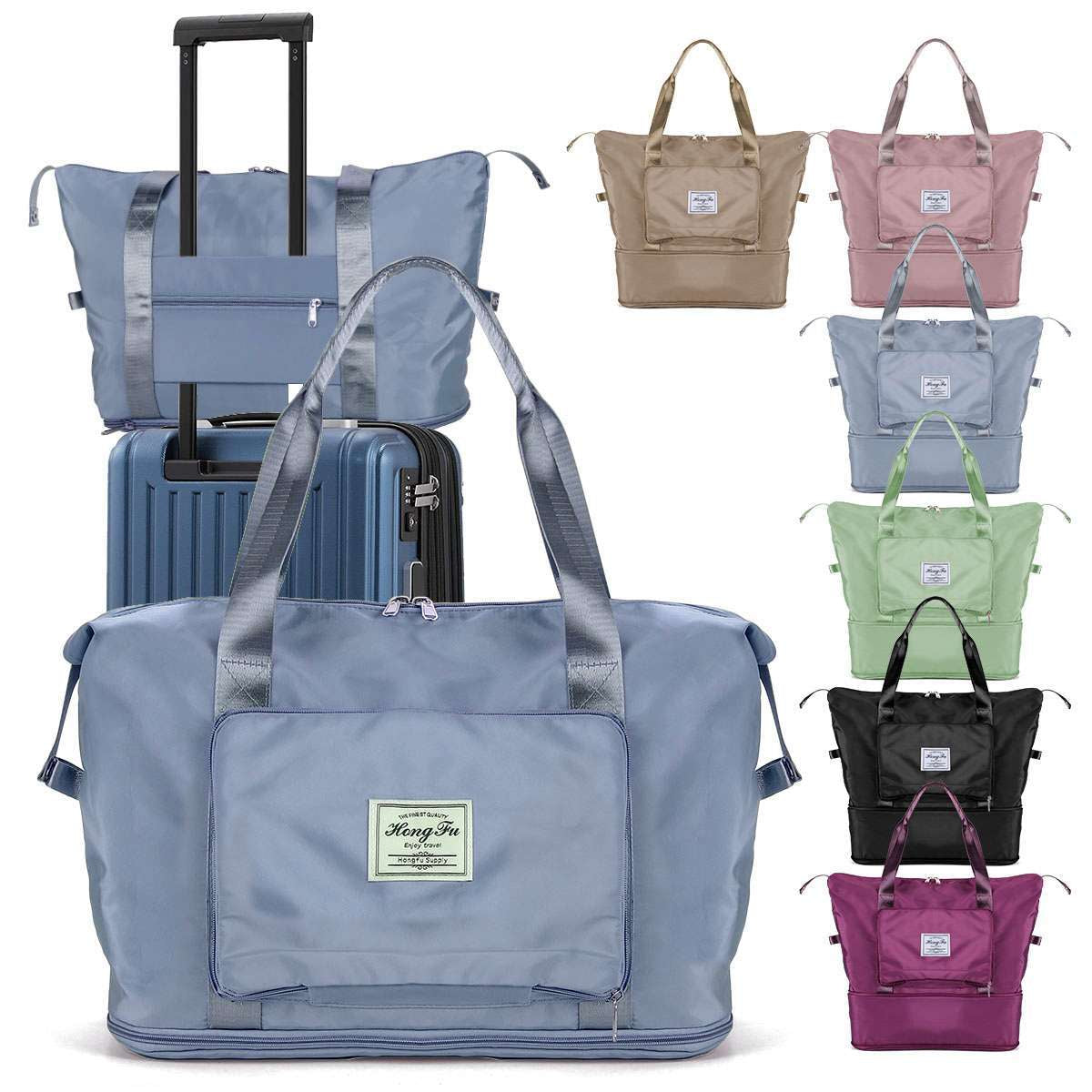 Spacious & Stylish Waterproof Travel Duffel Bag for Women - Collapsible & Expandable!