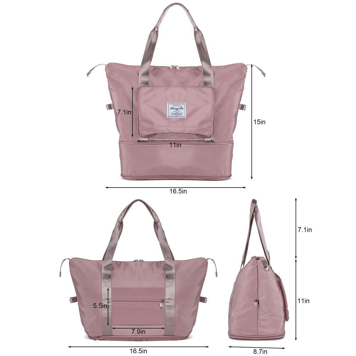 Spacious & Stylish Waterproof Travel Duffel Bag for Women - Collapsible & Expandable!