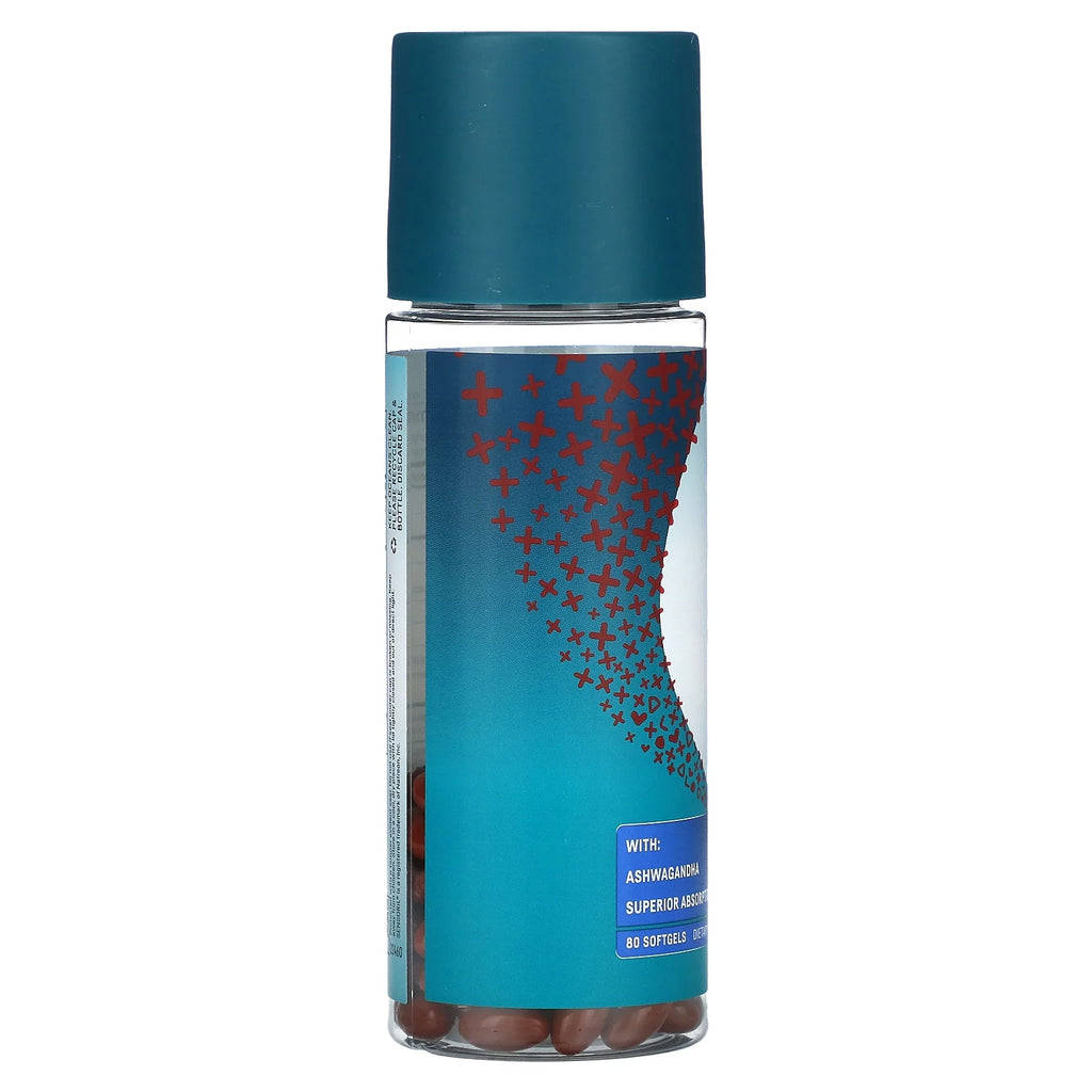 Pure Antarctic Krill Oil, Stress & Body Omega-3 with Ashwagandha, 80 Softgels