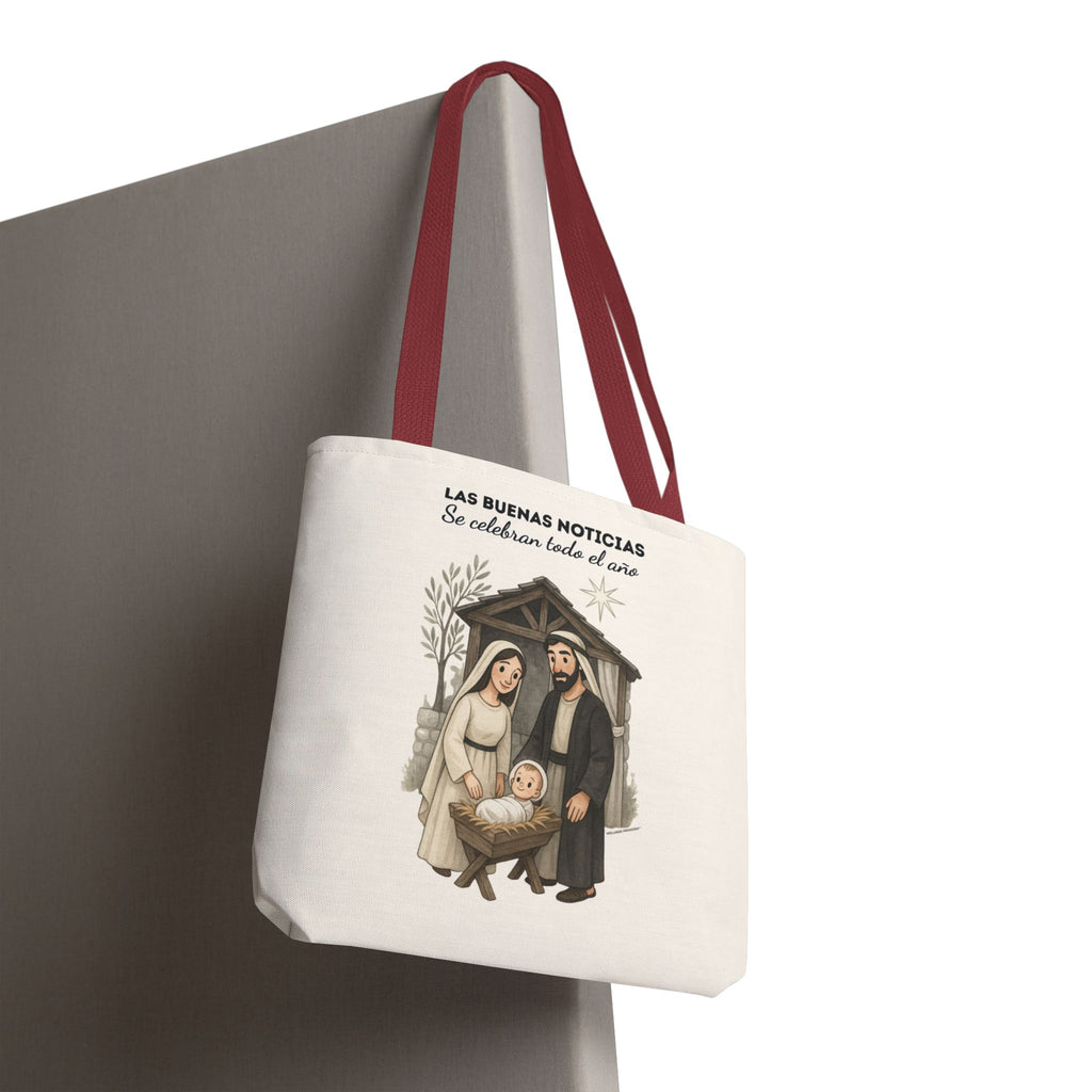Nativity Tote Bag Year Round (Cream Color)  — "Las Buenas Noticias" Spanish Nativity Tote