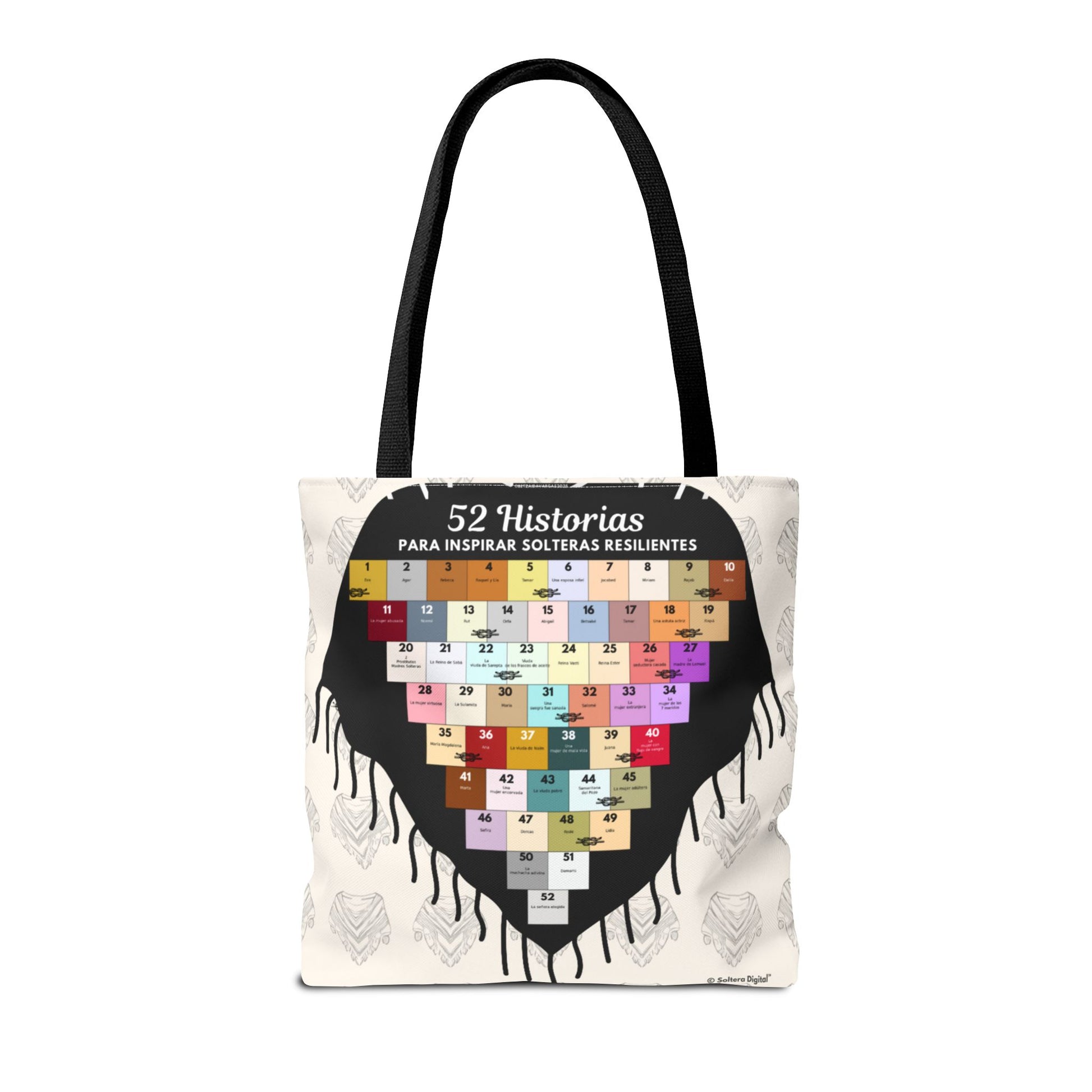 Tote Bag para Estudio Bíblico para Solteras- Bulto para Journaling- 52 Historias para Solteras Resilientes