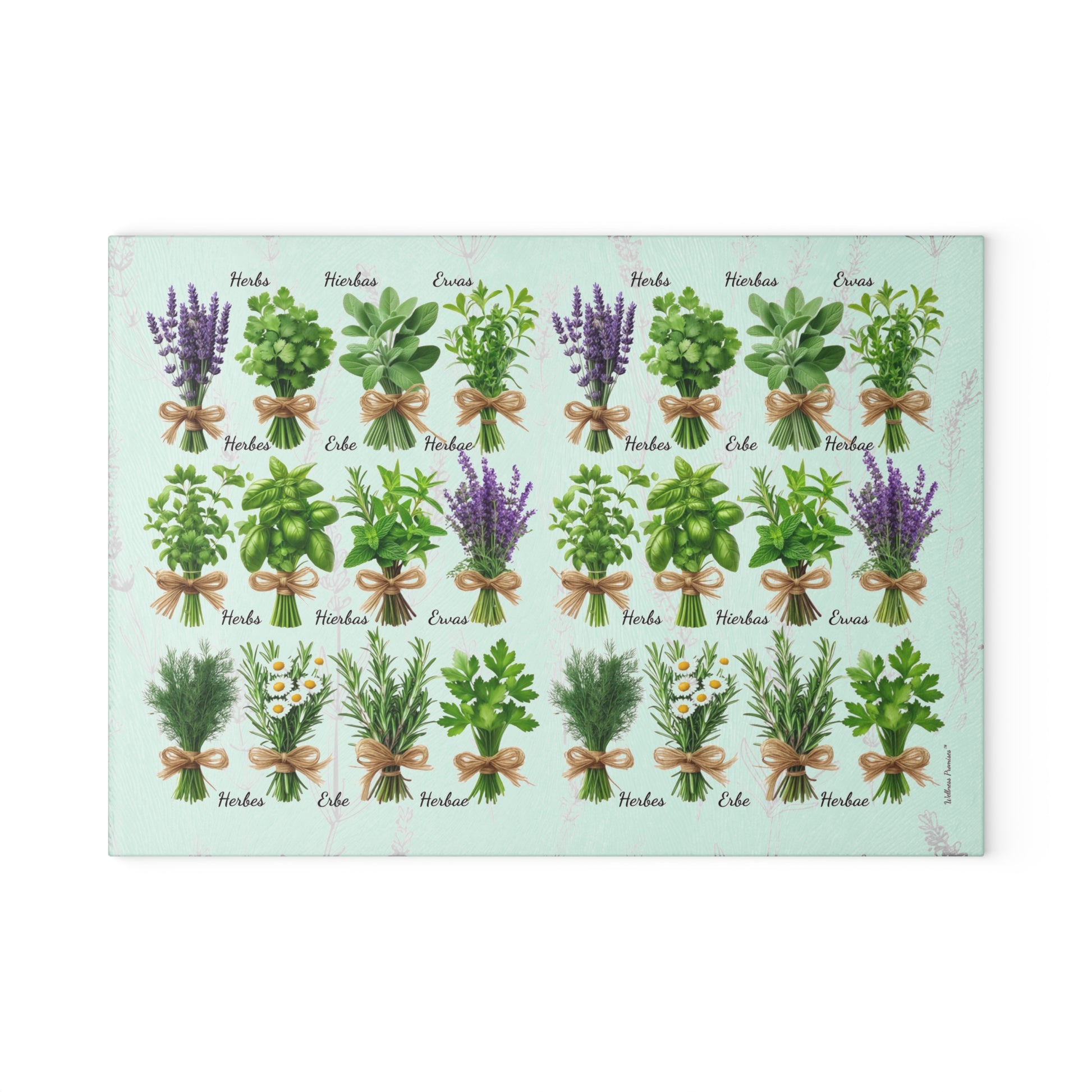 Herb Garden Glass Cutting Board, Kitchen Decor, Gift for Home Chefs, Mother's Day, Cooking Essentials, Plant Lover Gift
