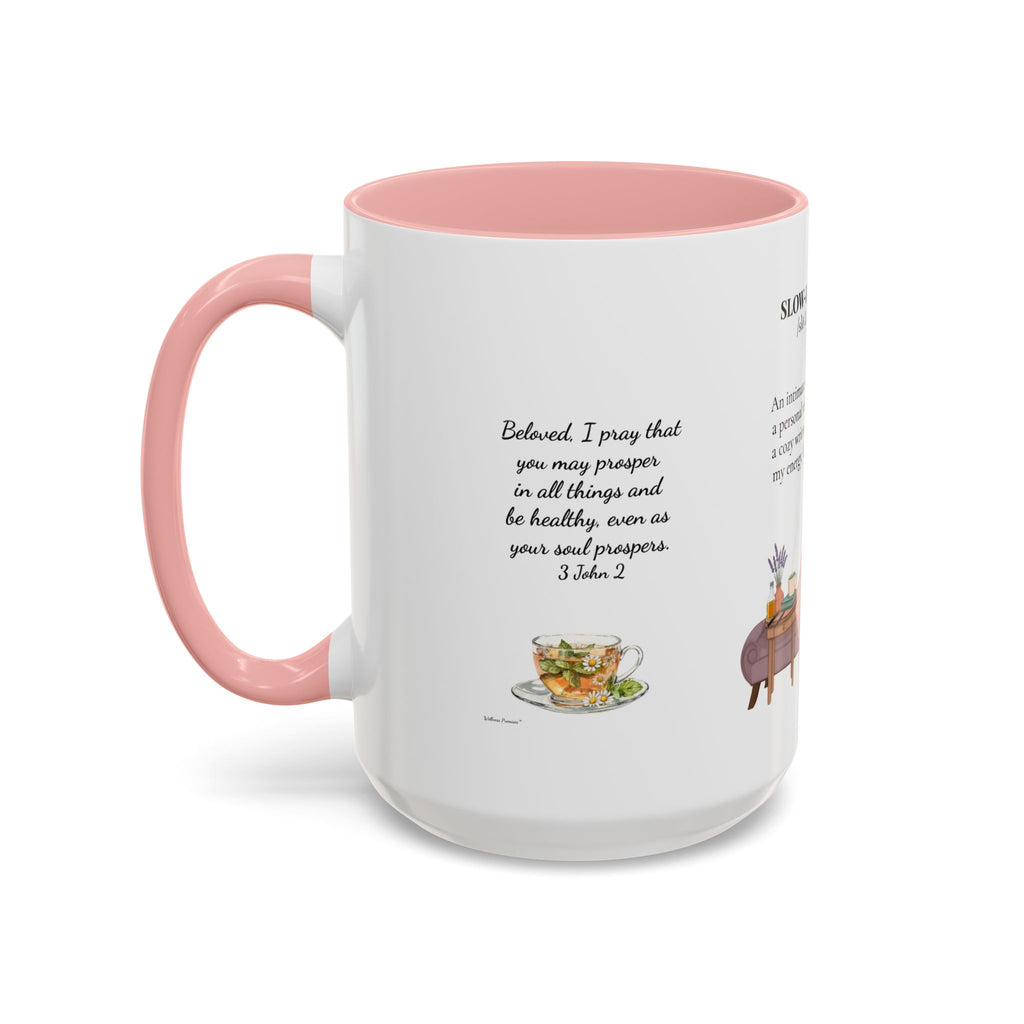Slow-Living Corner Accent Coffee/Tea Mug — Inspirational Christian Relaxation Herbal (11/15oz)