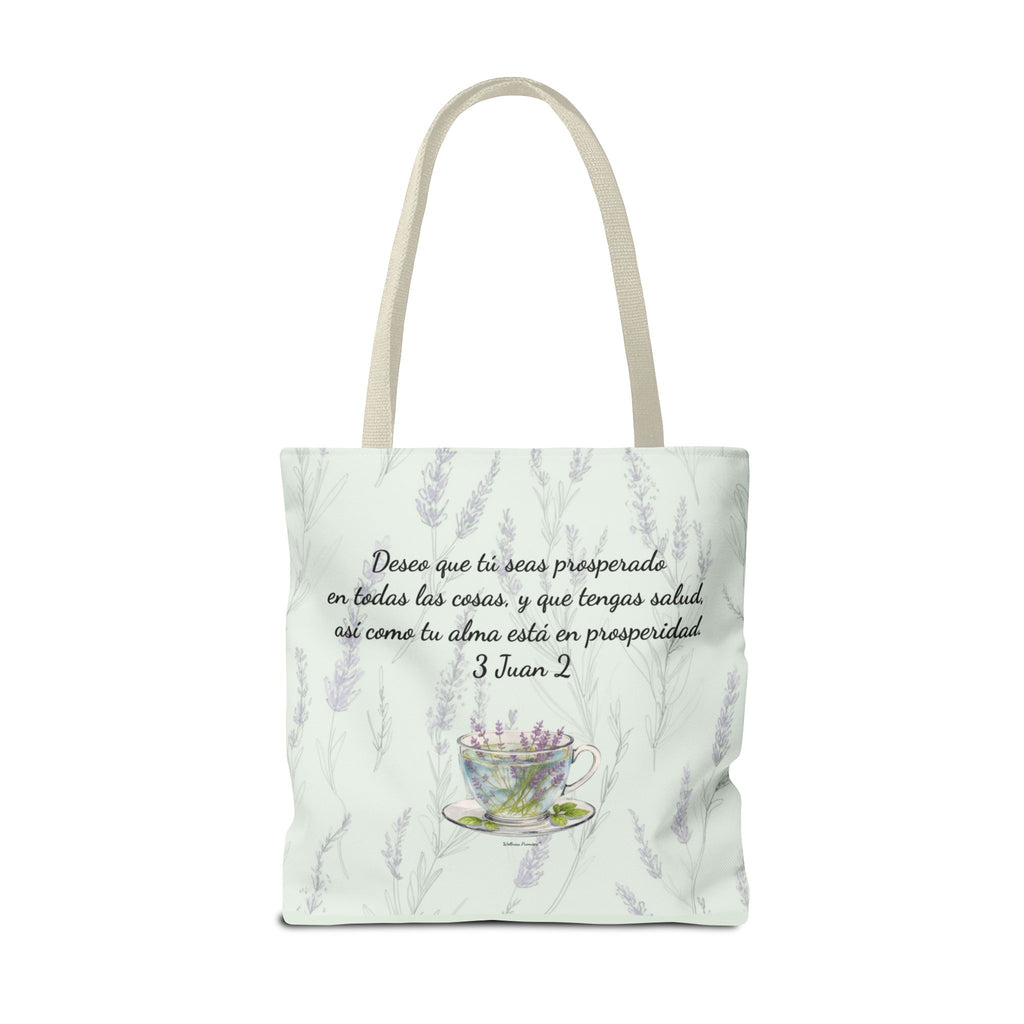 Slow-Living Corner Tote Bag — "Rinconcito Calma" Spanish Cozy Self-Care AOP Canvas Tote with Faith Quotes (Mint Green)