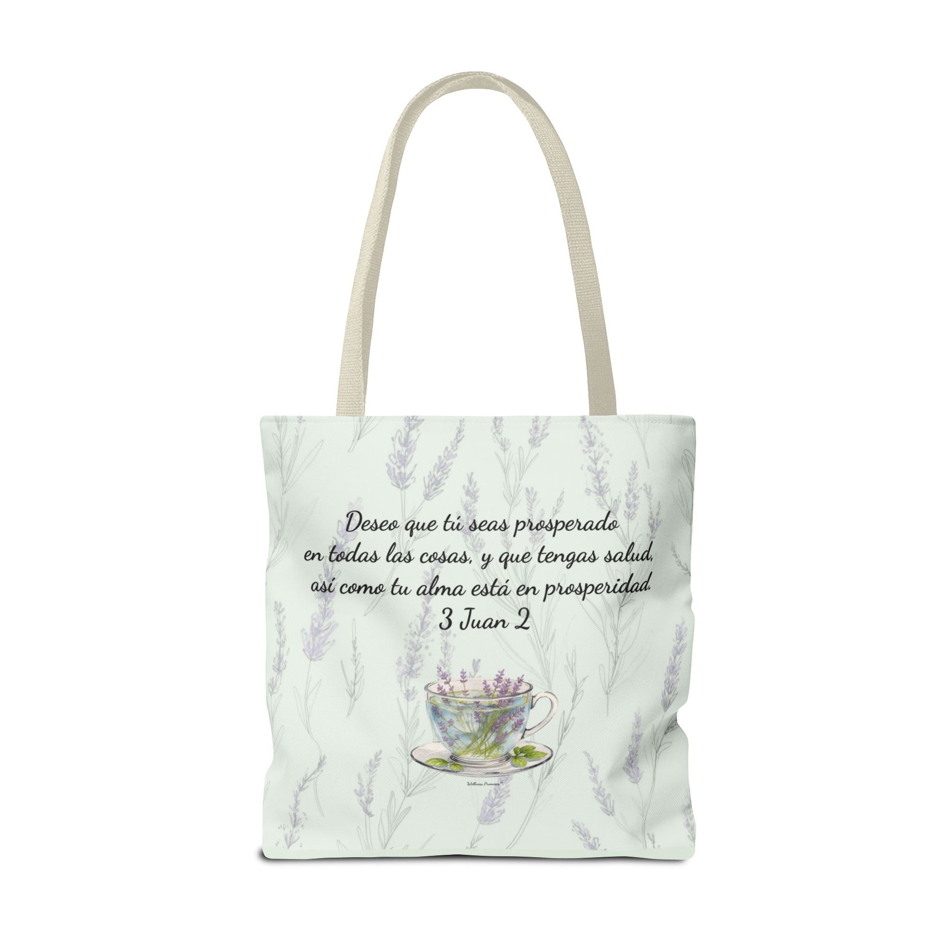 Slow-Living Corner Tote Bag — "Rinconcito Calma" Spanish Cozy Self-Care AOP Canvas Tote with Faith Quotes (Mint Green)