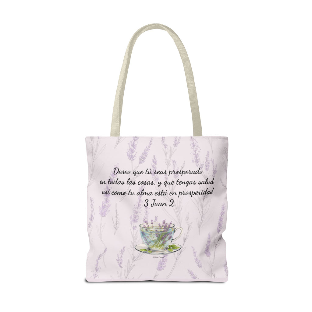 Slow-Living Corner Tote Bag — "Rinconcito Calma" Spanish Cozy Self-Care AOP Canvas Tote with Faith Quotes (Pink)