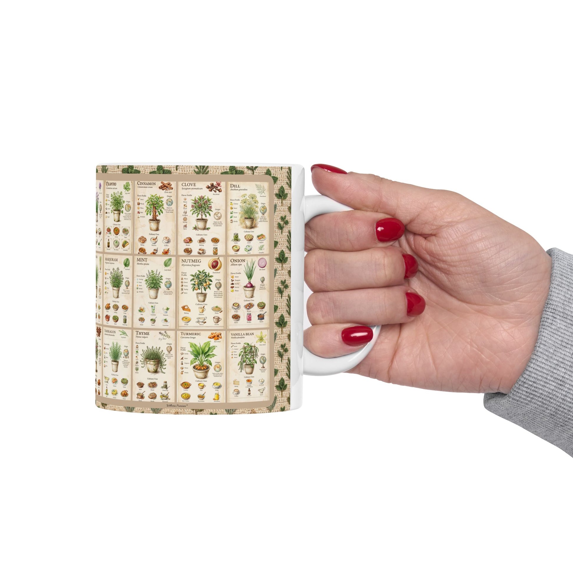 30 Herb & Spices Crochet Ceramic Mug