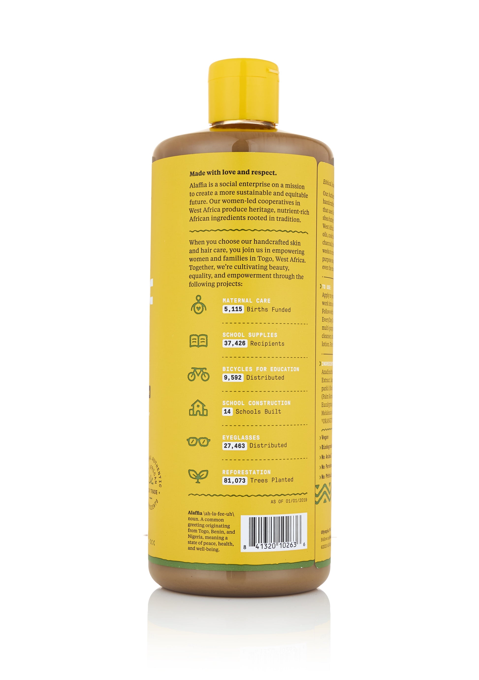 Authentic African Black Soap, All-In-One Soap, Eucalyptus Tea Tree, 32 Fl Oz
