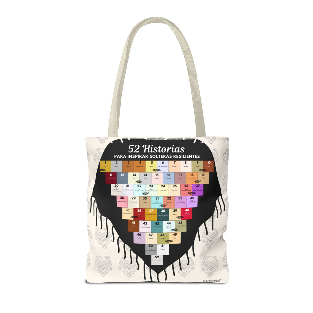 Tote Bag para Estudio Bíblico para Solteras- Bulto para Journaling- 52 Historias para Solteras Resilientes
