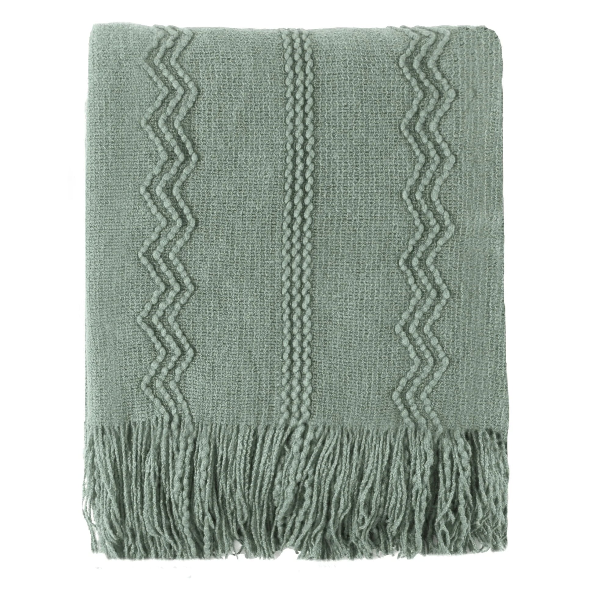 Sage Green Throw Blanket for Couch,Green Boho Blanket,Sofa Throws for Living Room,50"X60"