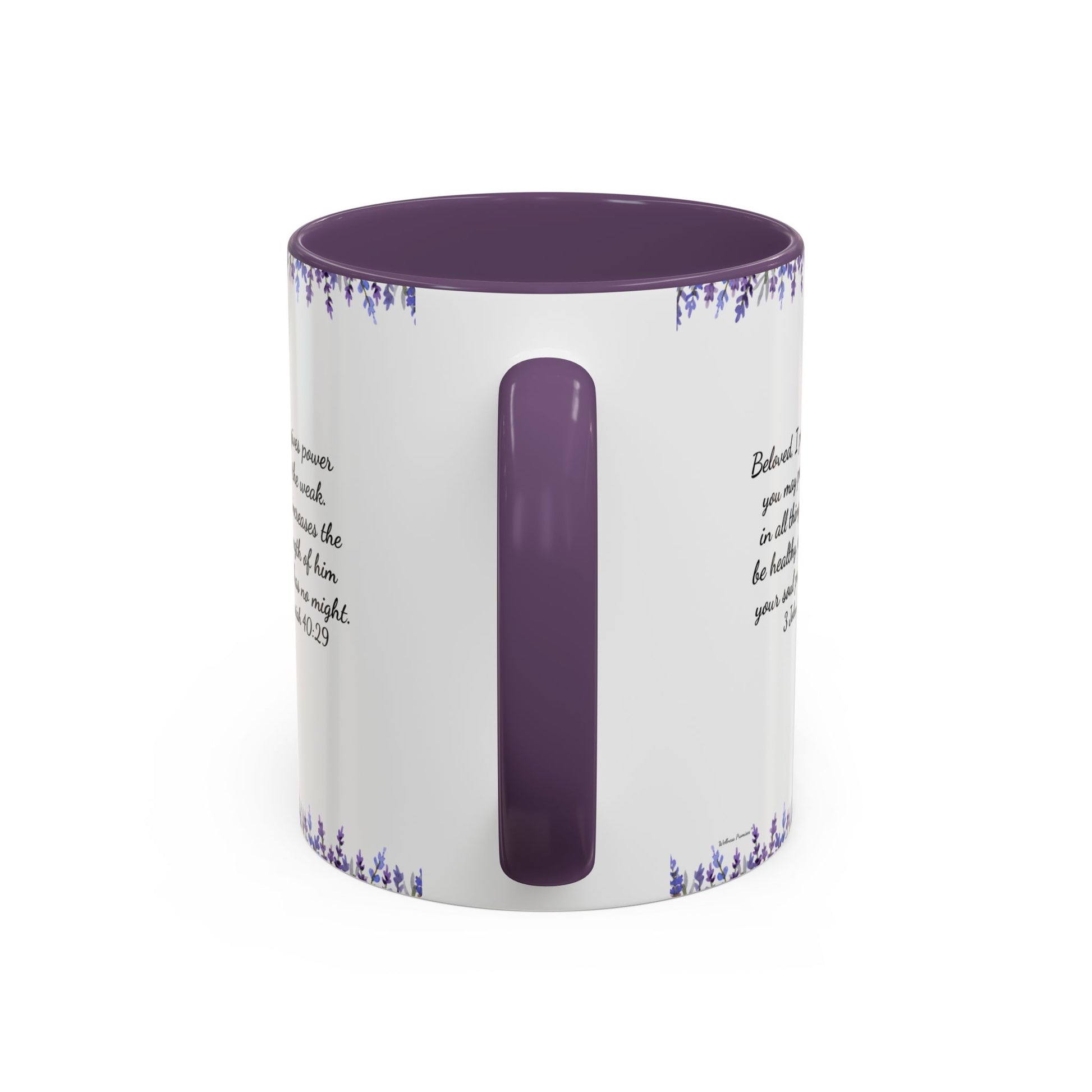 Slow-Living Corner Accent Coffee/Tea Mug — Inspirational Christian Relaxation Lavender (11/15oz)