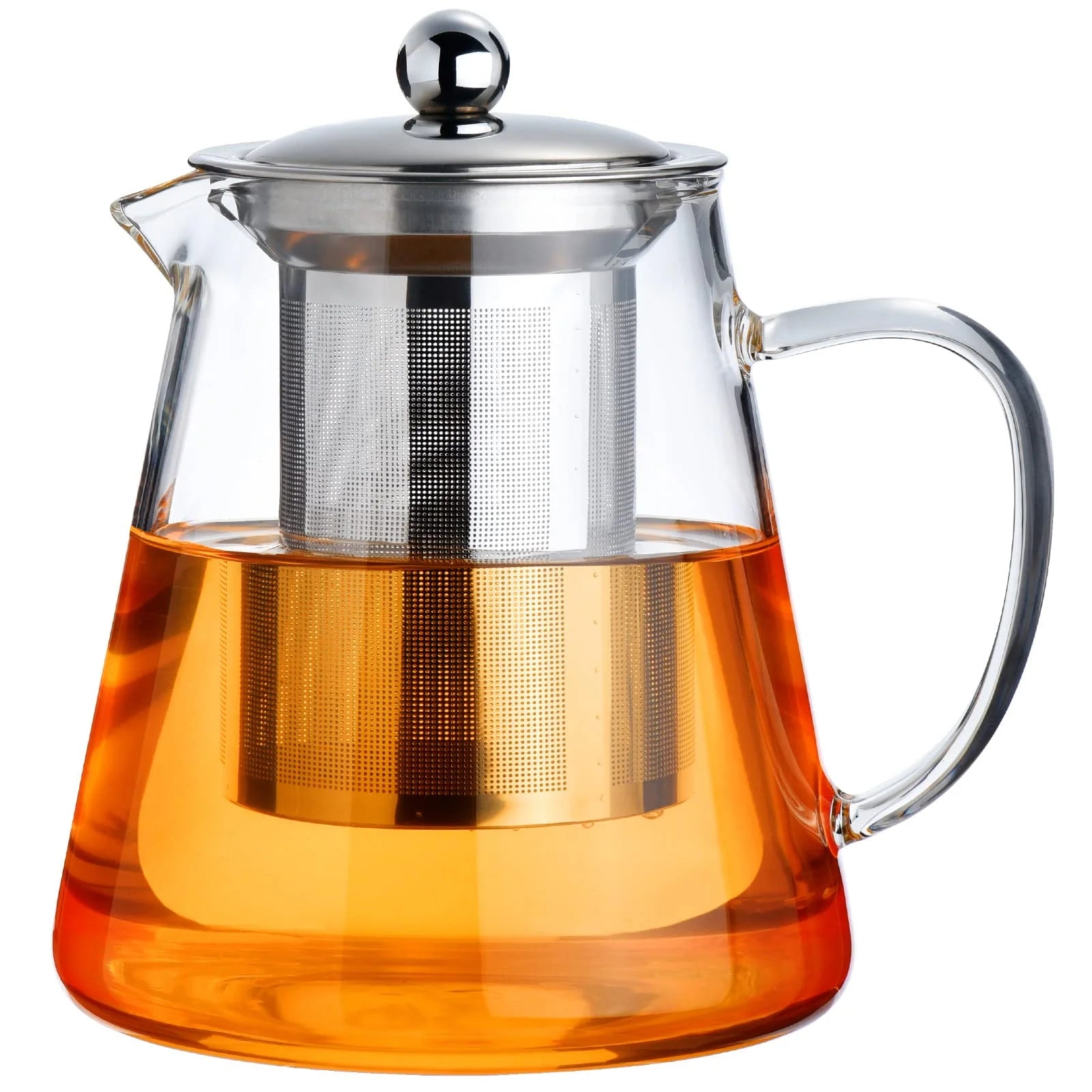 32Oz/ 950ML Borosilicate Glass Stovetop Teapot with Removable 18/8 Stainless Steel Inf for Blooming & Loose Leaf Tea, Camping & Travel