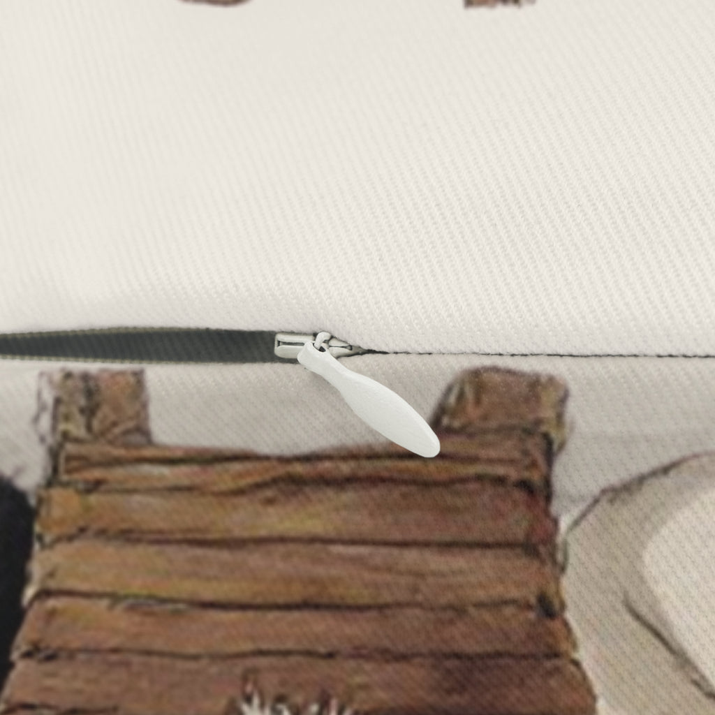 Nativity Lumbar Pillow — (Cream Color) "Las Buenas Noticias" Spanish Year Round Christmas Decor with Bible Verse