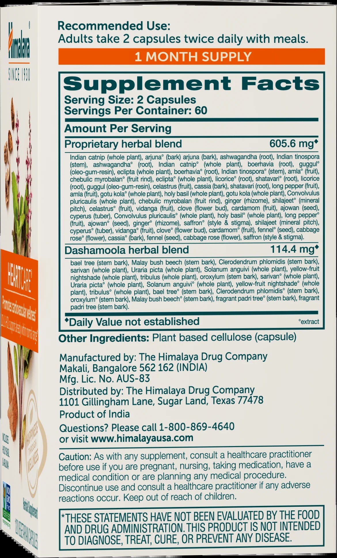 Heartcare for Daily Wellness, 720Mg, 120 Capsules, 1 Month Supply