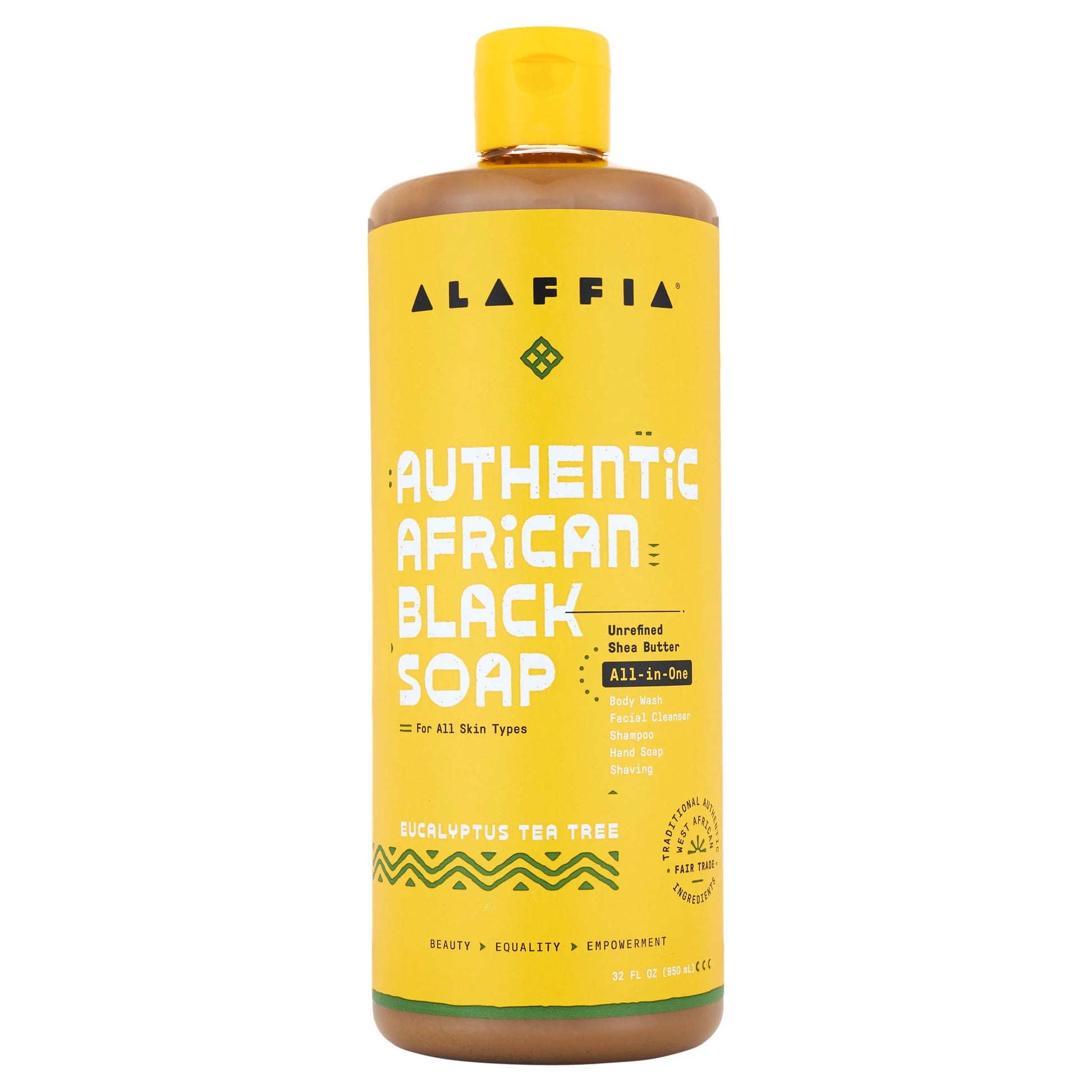 Authentic African Black Soap, All-In-One Soap, Eucalyptus Tea Tree, 32 Fl Oz