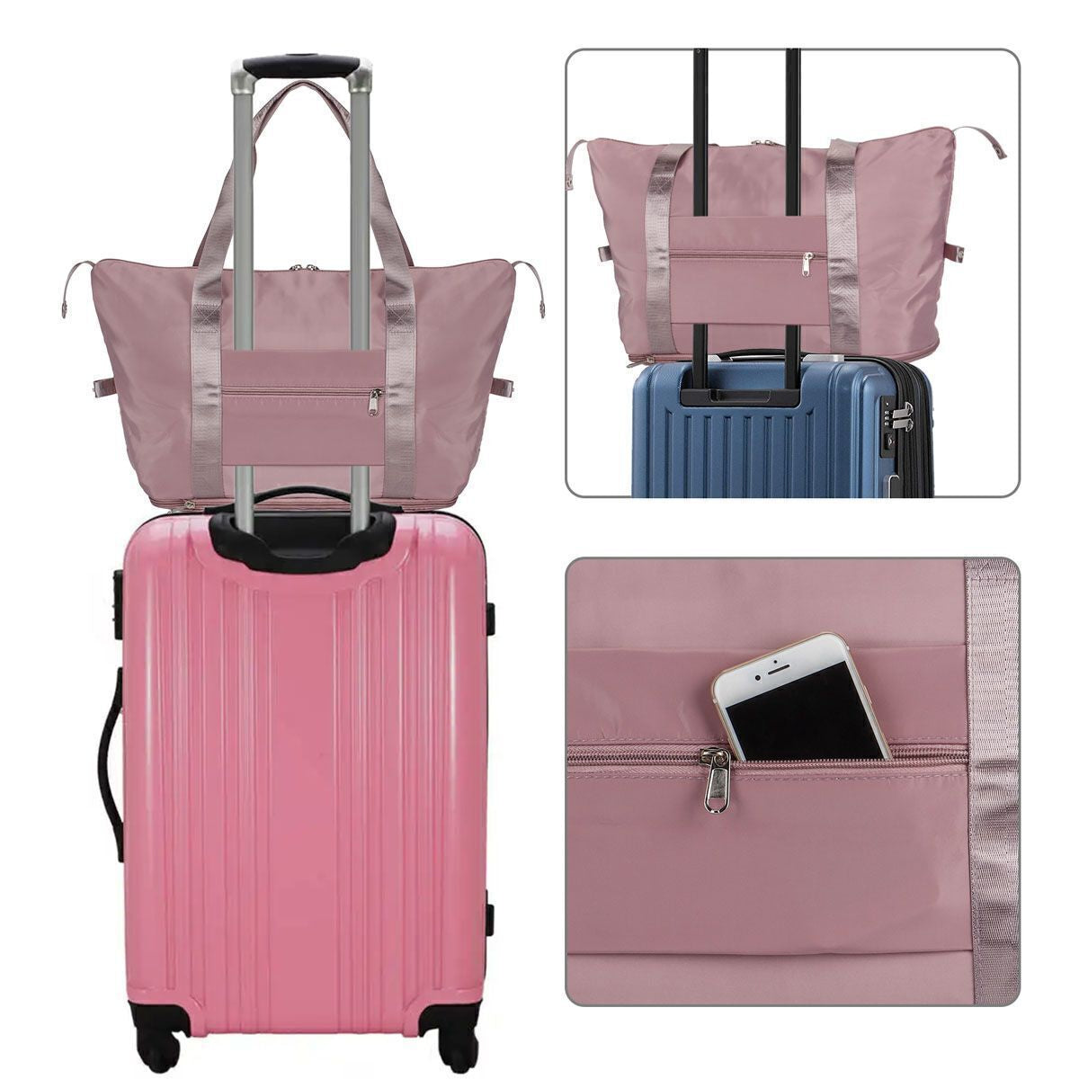 Spacious & Stylish Waterproof Travel Duffel Bag for Women - Collapsible & Expandable!